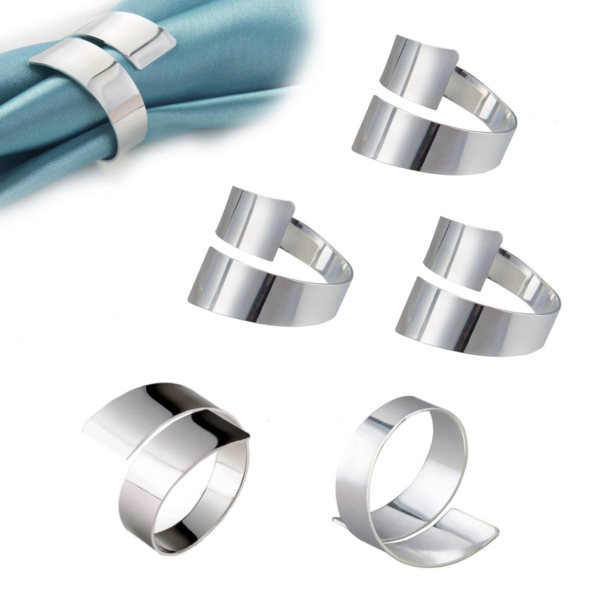 6pc Napkin Rings Set of Metal Napkin Ring Holder for Thanksgiving — image 1