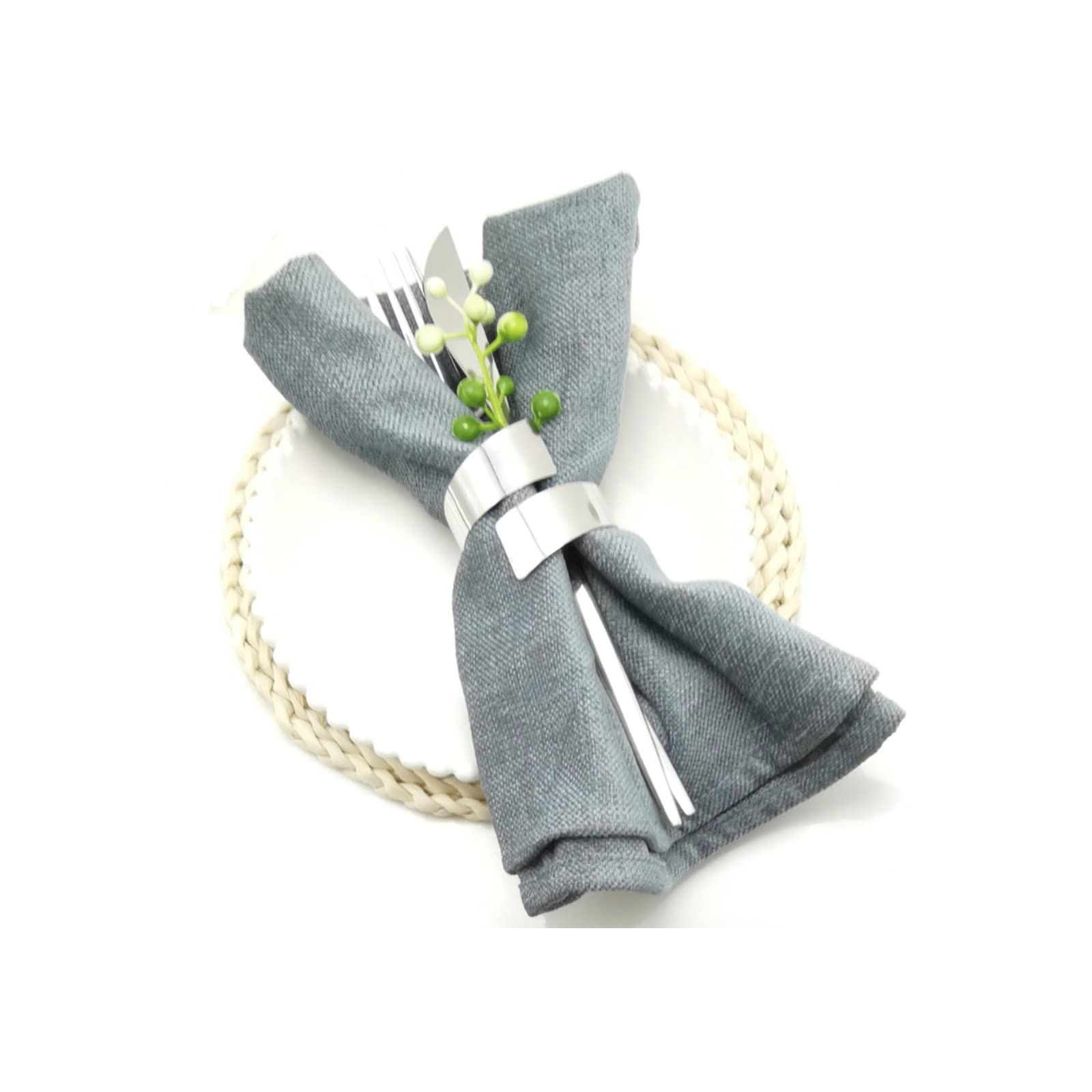 6pc Napkin Rings Set of Metal Napkin Ring Holder for Thanksgiving view 3