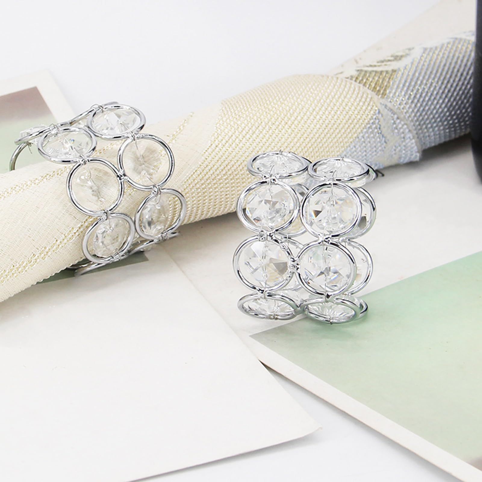 4pc Napkin Rings for Cloth Napkins Napkin Ring Holders for Wedding Party view 2