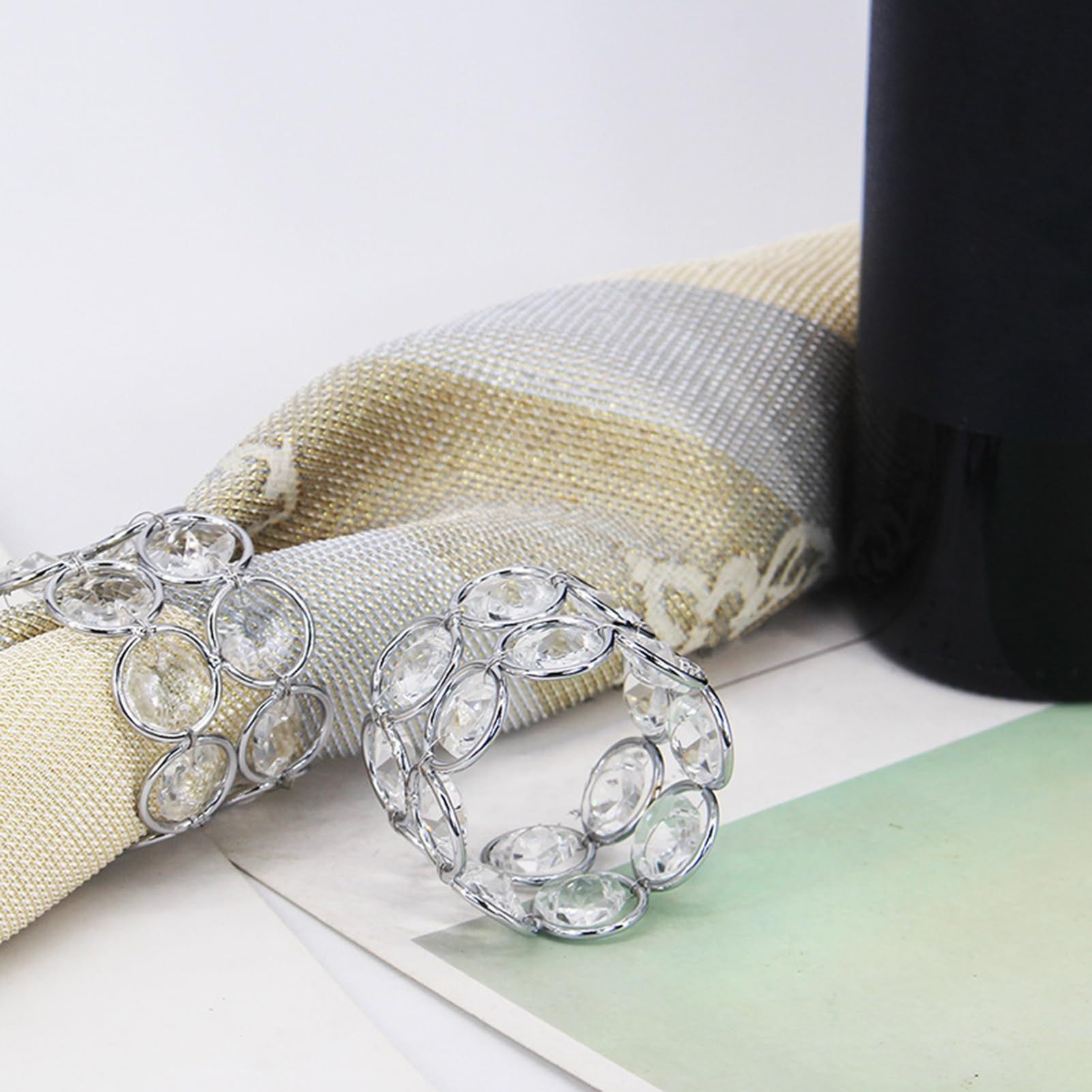 4pc Napkin Rings for Cloth Napkins Napkin Ring Holders for Wedding Party view 3