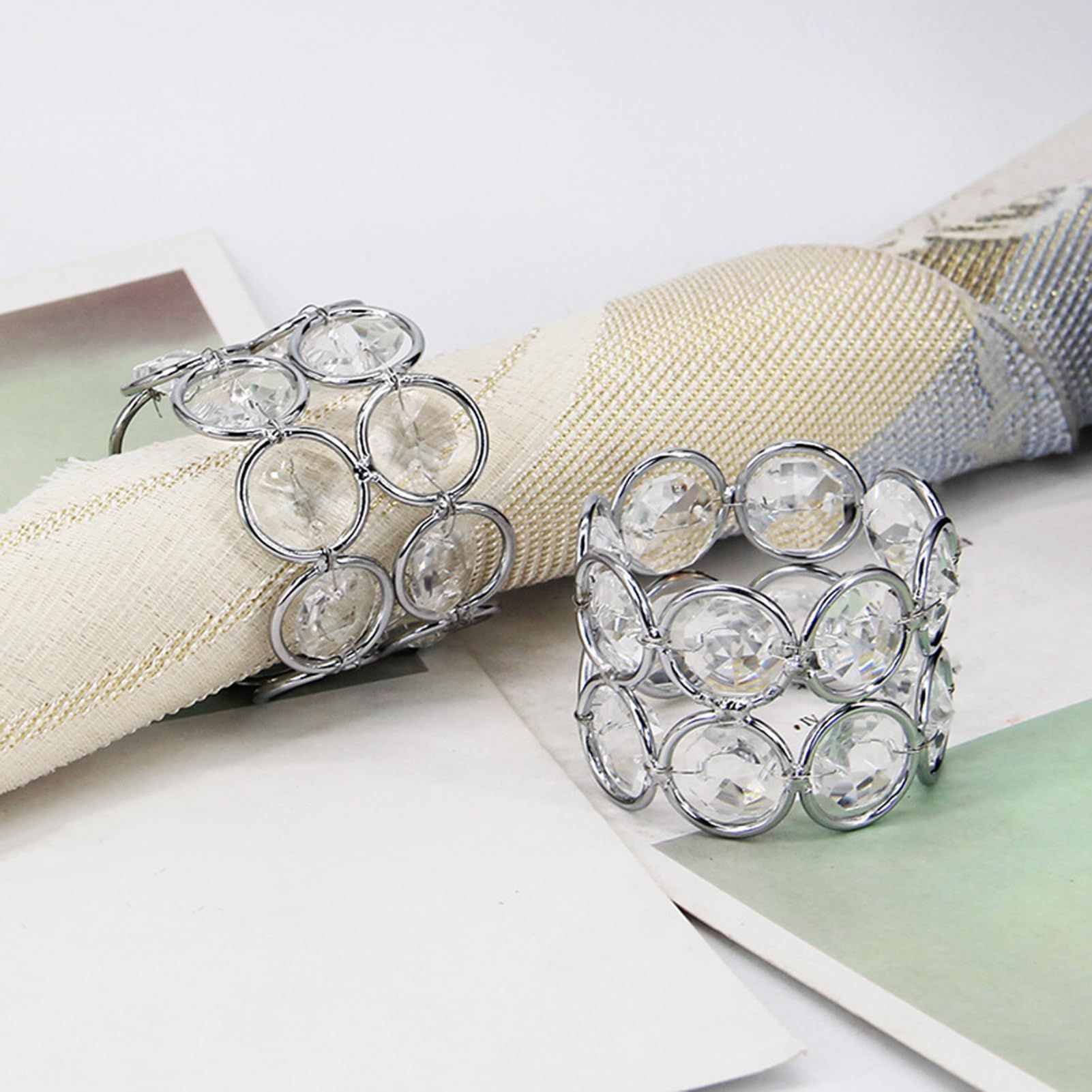 4pc Napkin Rings for Cloth Napkins Napkin Ring Holders for Wedding Party view 4