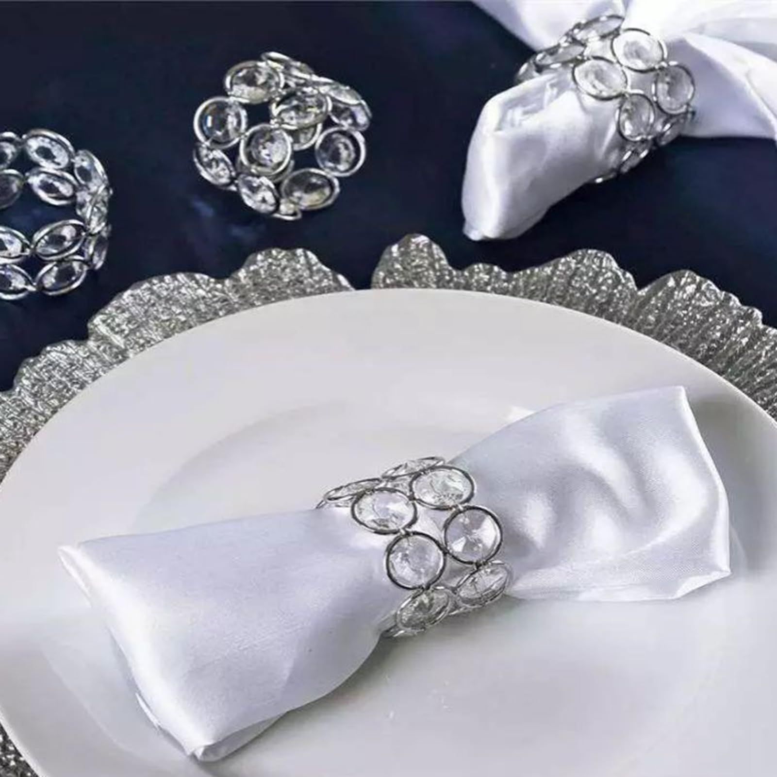 4pc Napkin Rings for Cloth Napkins Napkin Ring Holders for Wedding Party view 5