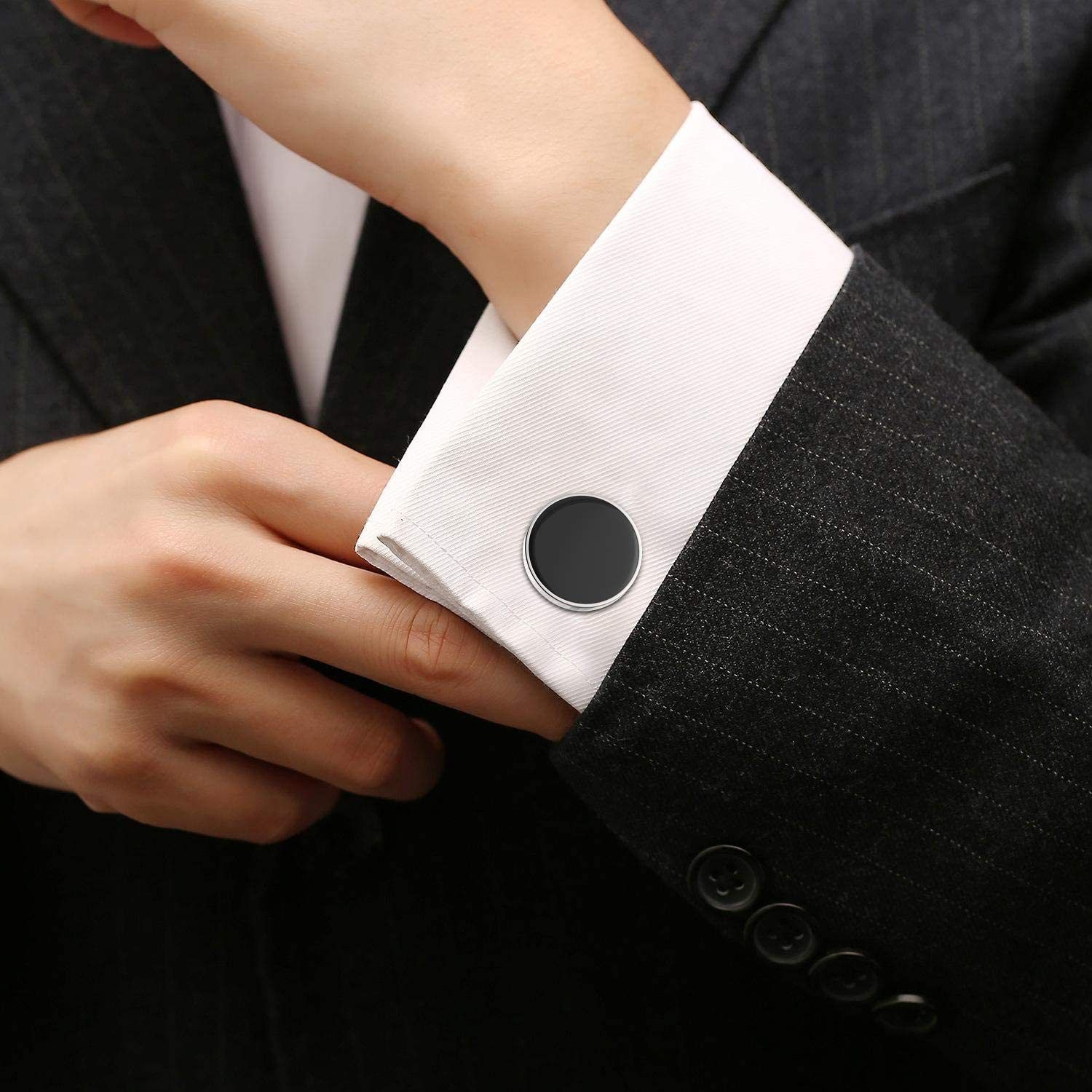 2PC Cufflinks For Men, Shirt Cuff Links Shirt Accessories Unique Business view 4