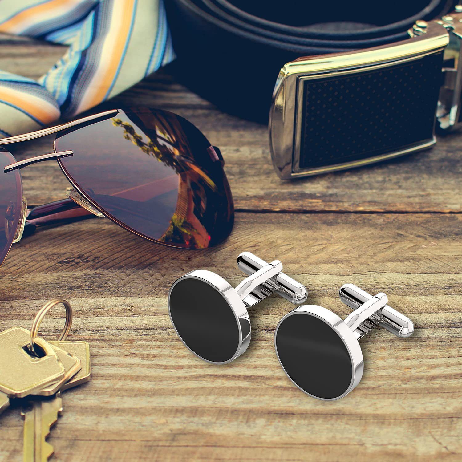 2PC Cufflinks For Men, Shirt Cuff Links Shirt Accessories Unique Business view 5