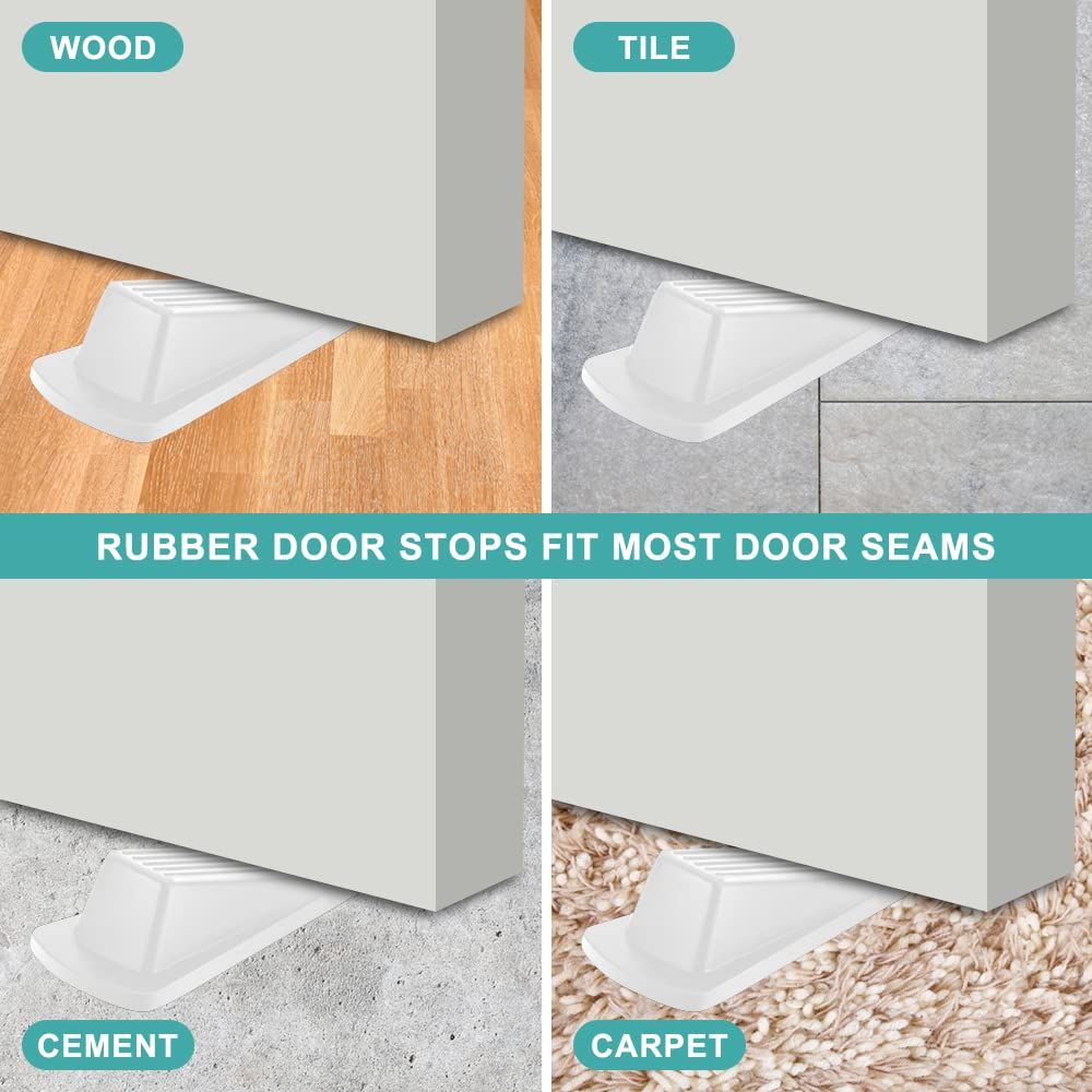 4 PC Premium Rubber Door Stop Wedge view 2