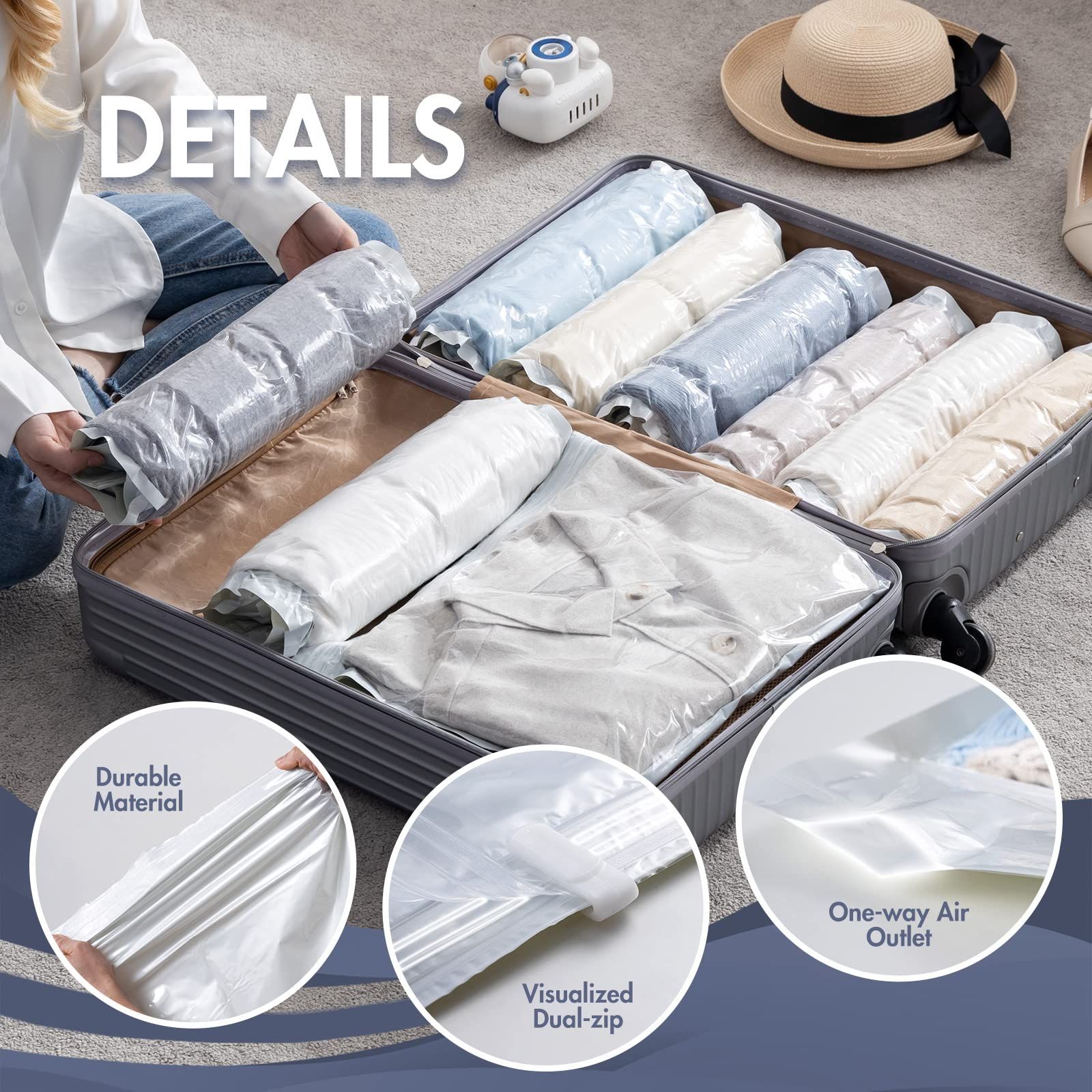 10pc Travel Compression Bags view 3