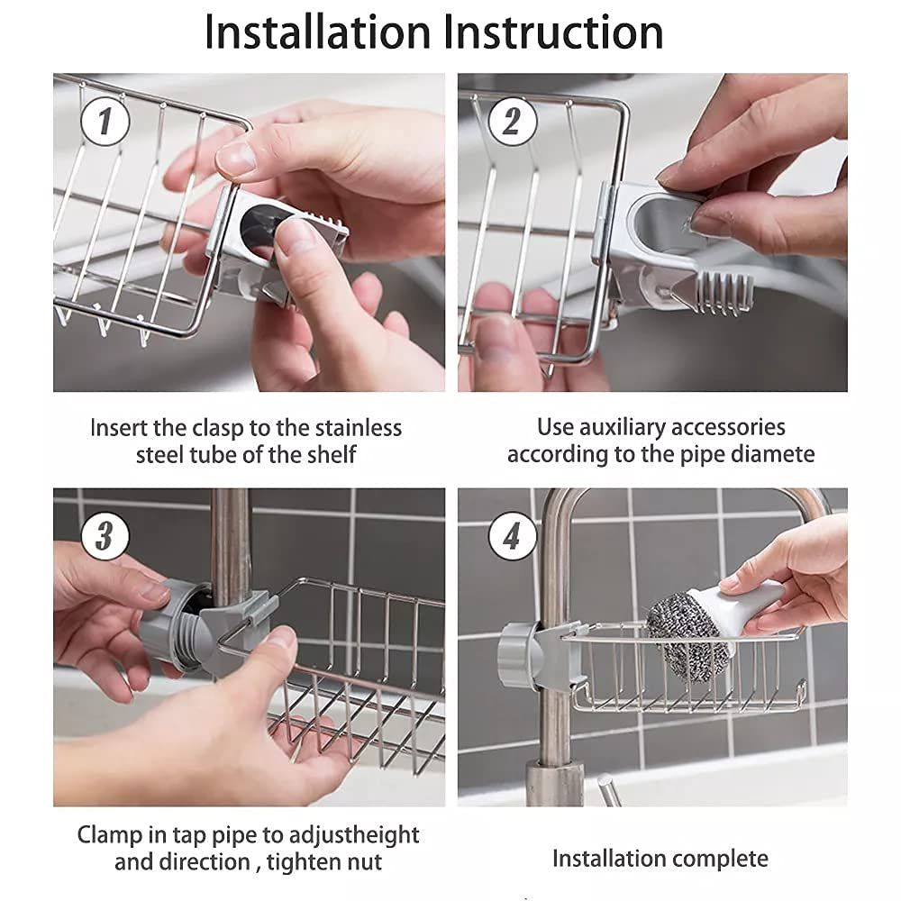 Hanging Type, Suitable for Kitchen Sink, Bathroom Sink Storage Rack, can be view 4