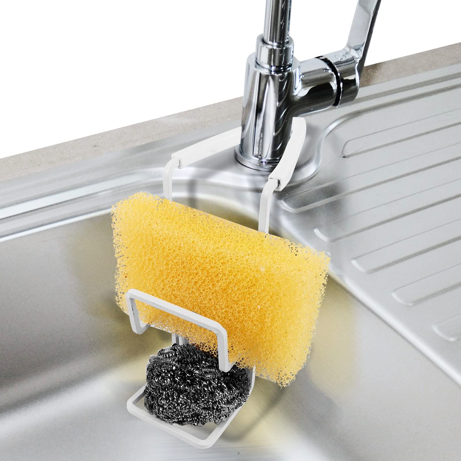 Sink Sink Sponge Holder - Faucet Rack Shower Tray - Kitchen and Bathroom Metal view 3
