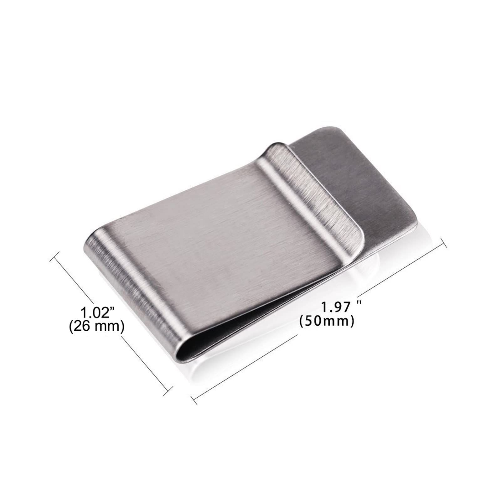 4PC Small Men's Slim Money Clip Stainless Steel Credit Business Card Holder view 2