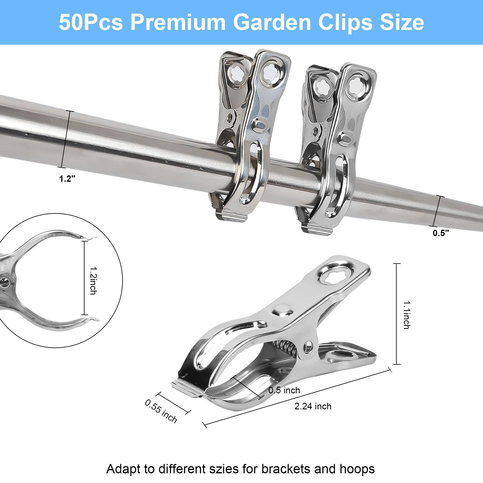 50 Pcs Garden Clips, Greenhouse Clamps, Greenhouse Clip for Netting, Heavy view 3