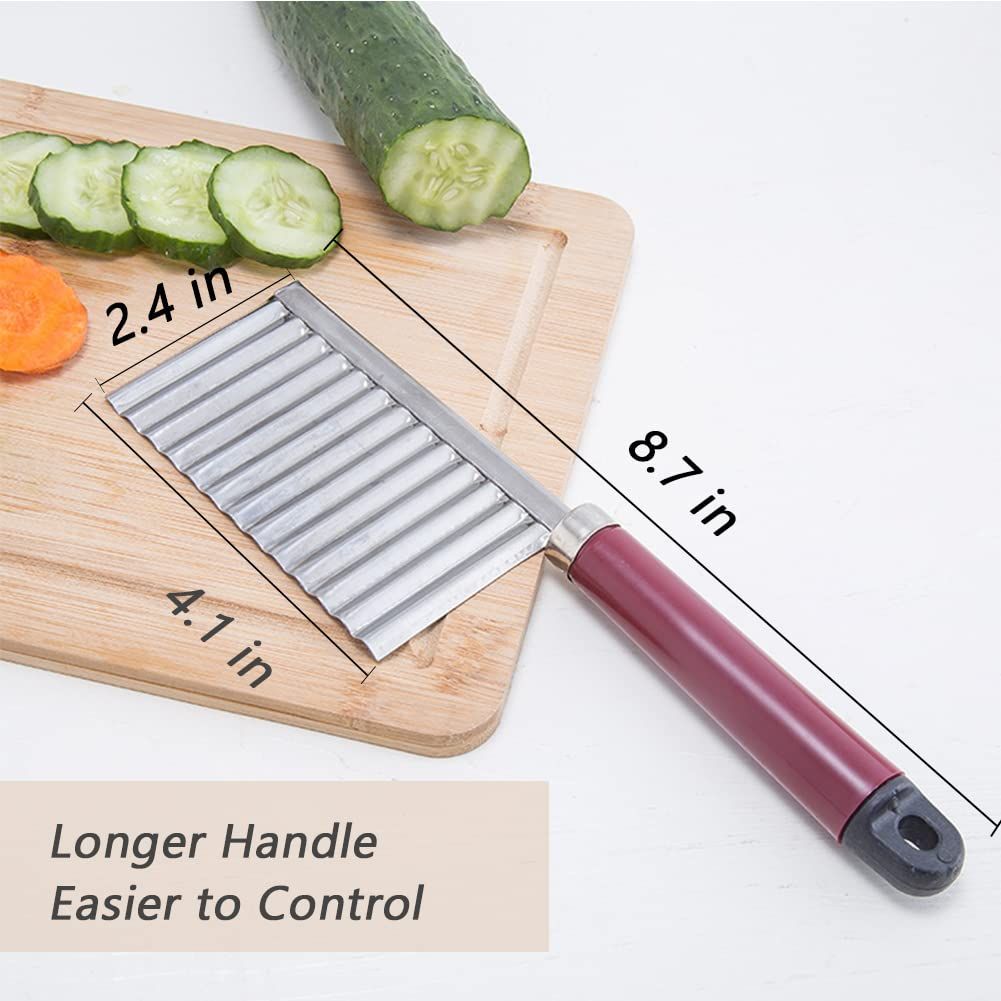 2pc Cutter Knife Stainless Steel Cutting Tool for Potato Carrot Chip Vegetable view 4