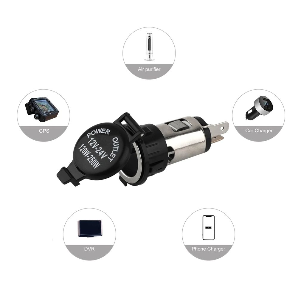 Lighter Socket, Cigarette Lighter, Female Power Outlet Socket Replacement with — image 1