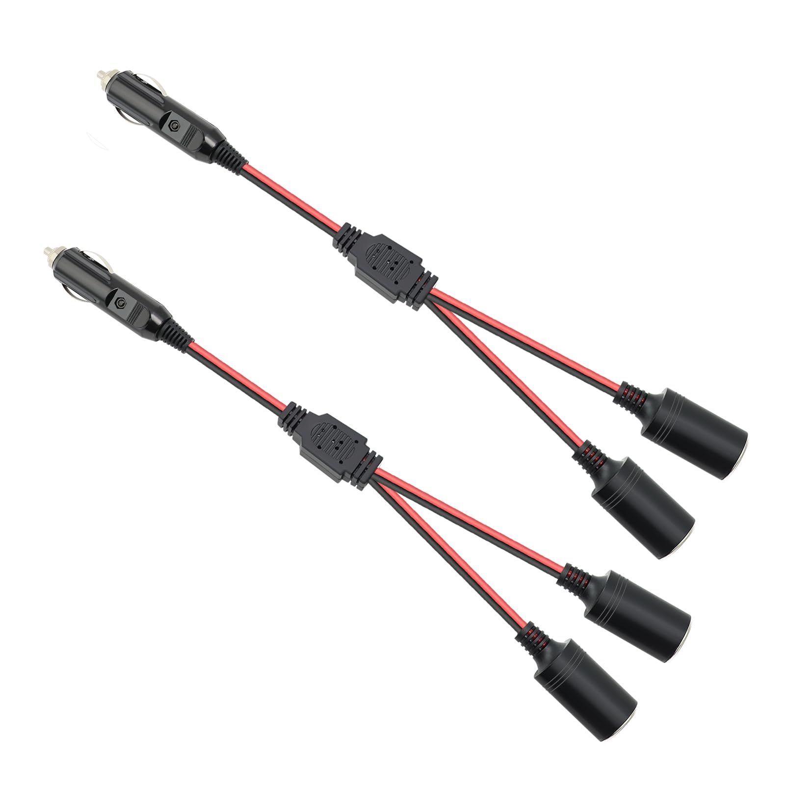 2pc Lighter Male Plug,Plug with Light Power Supply Cord Adapter Fuse Cable — image 1