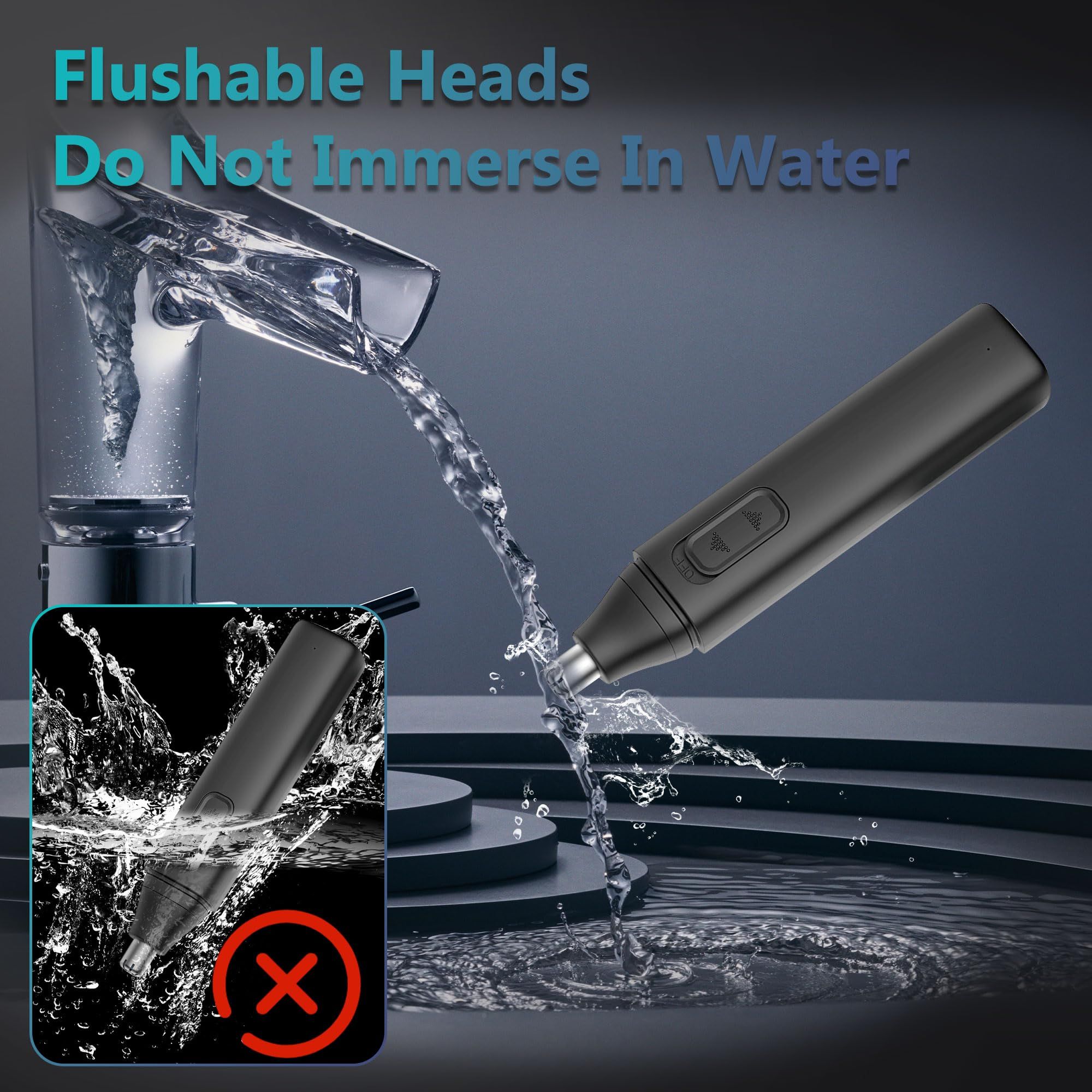 Nose Hair Trimmer for Men– Rotating Dual-Blade Waterproof Nose Clippers view 4