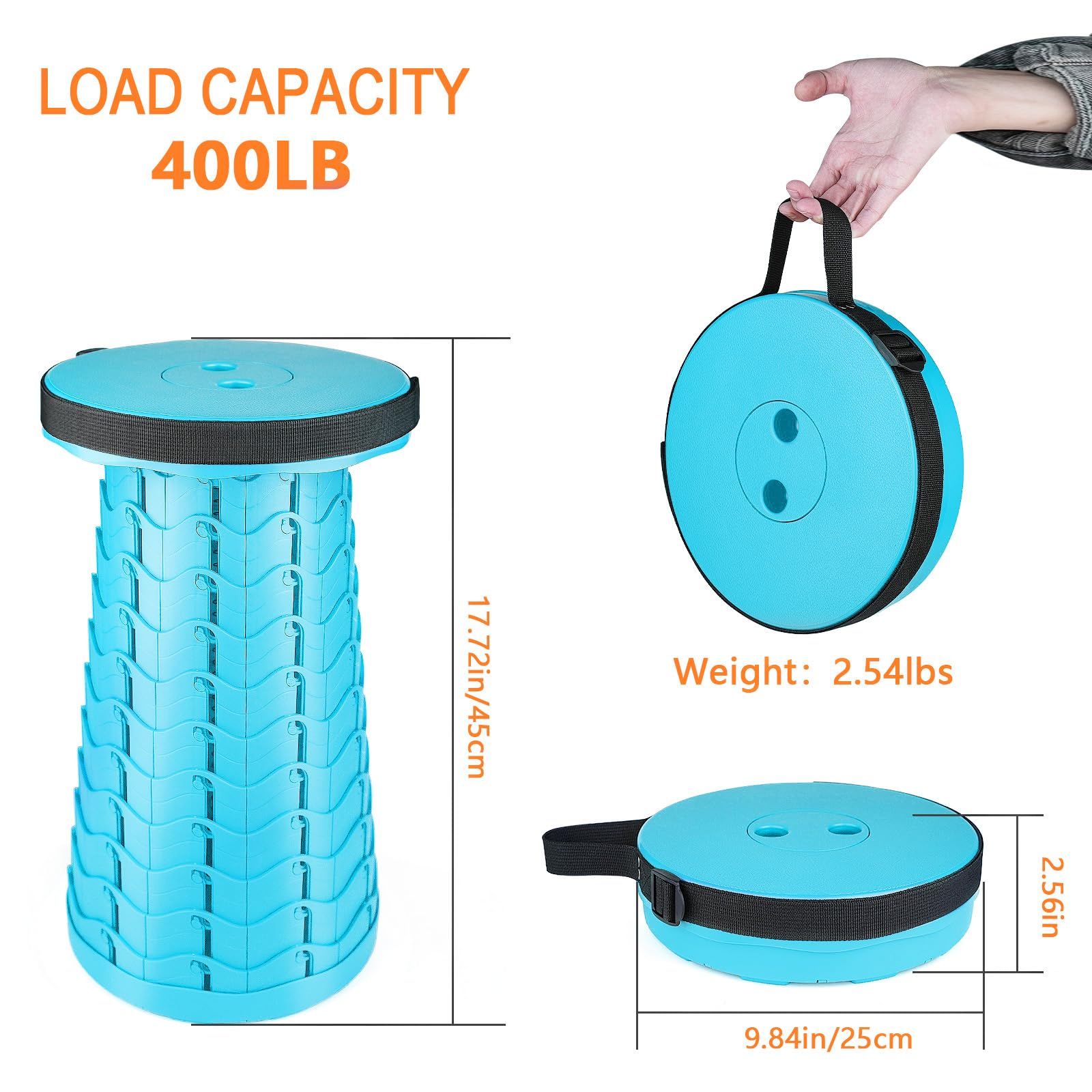 Portable Retractable Folding Telescoping Foldable Camping Stool Holds for view 4