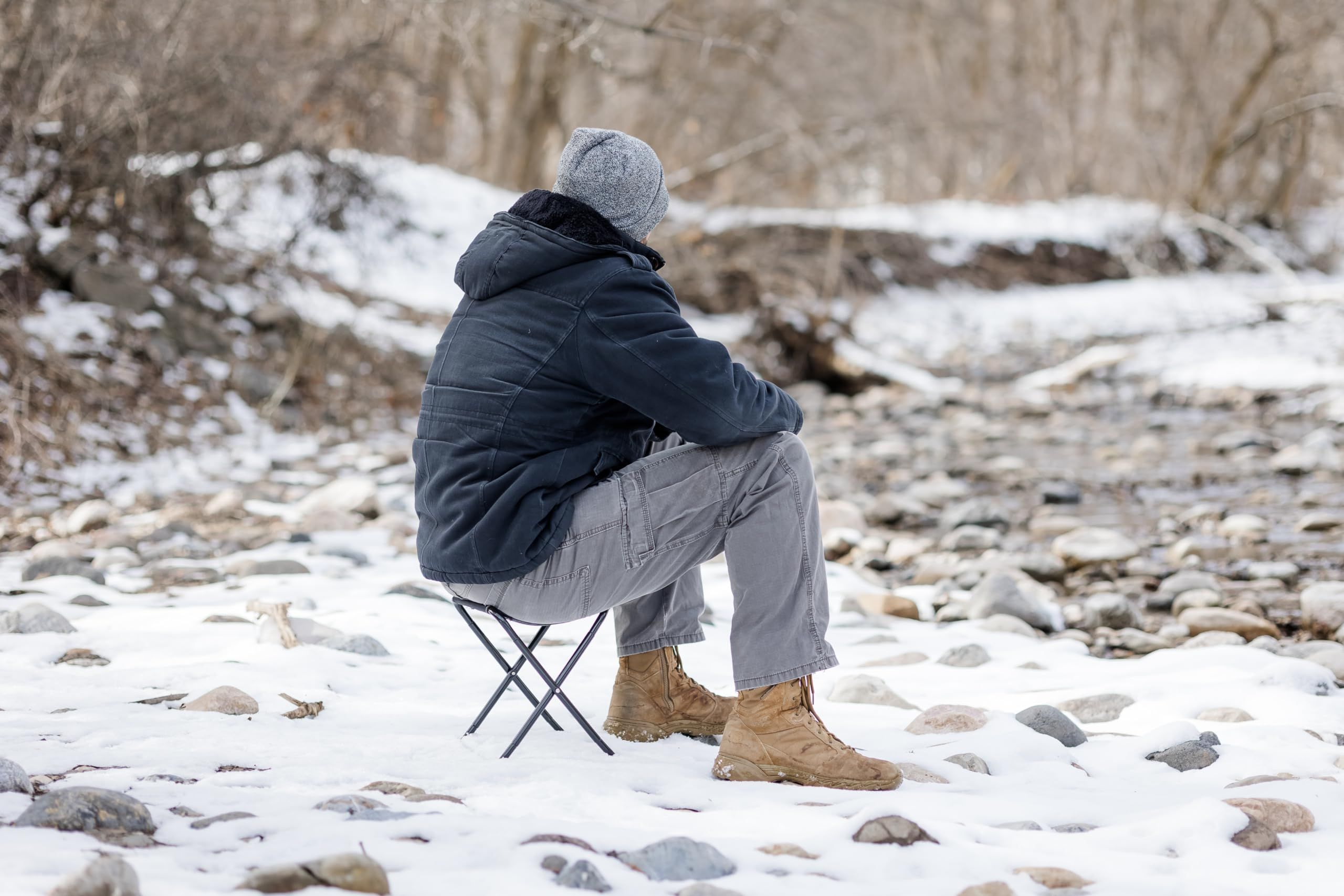 Small Collapsible Stool, Foldable Camp Chairs for Outdoor Travel Fishing view 4