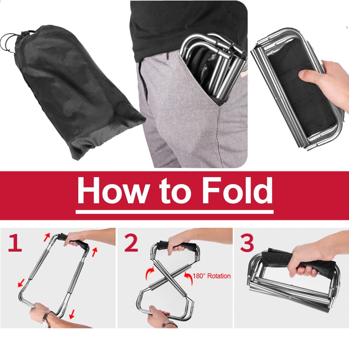 Mini Portable Folding Stool view 2