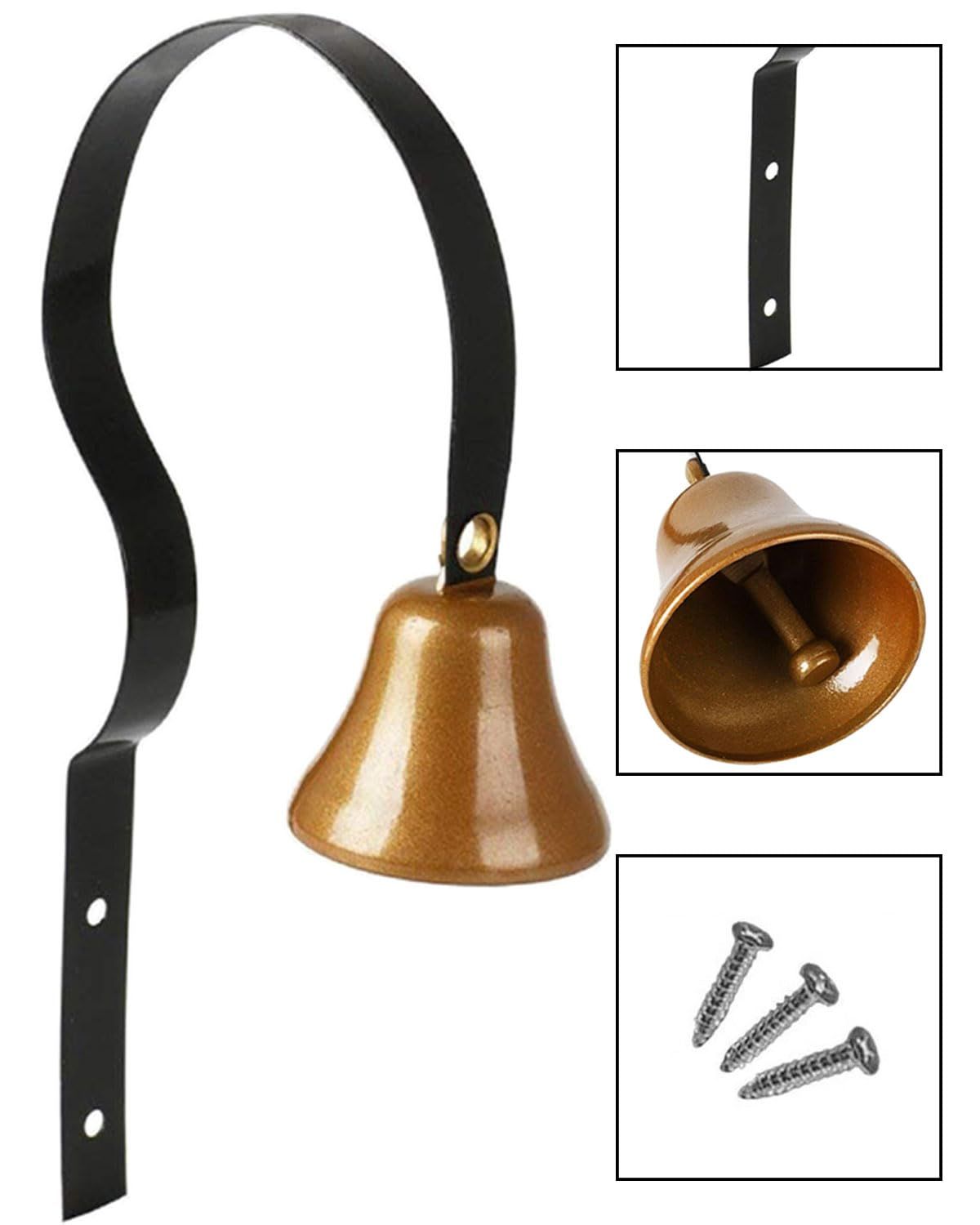 Hanging Dinner Bell Outdoor Bracket Mount Wall Indoor Rope Bell view 2