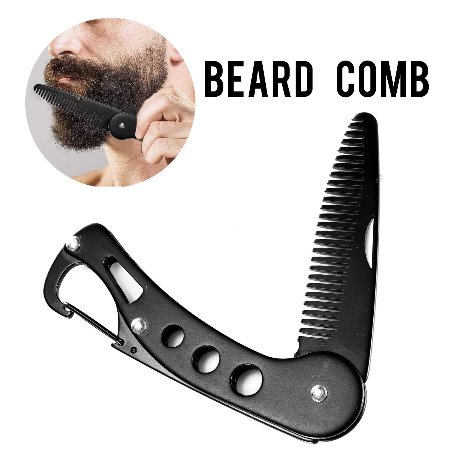 Folding Beard Comb, Folding Pocket Comb for Men,Styling Comb, Small Hair Comb view 3
