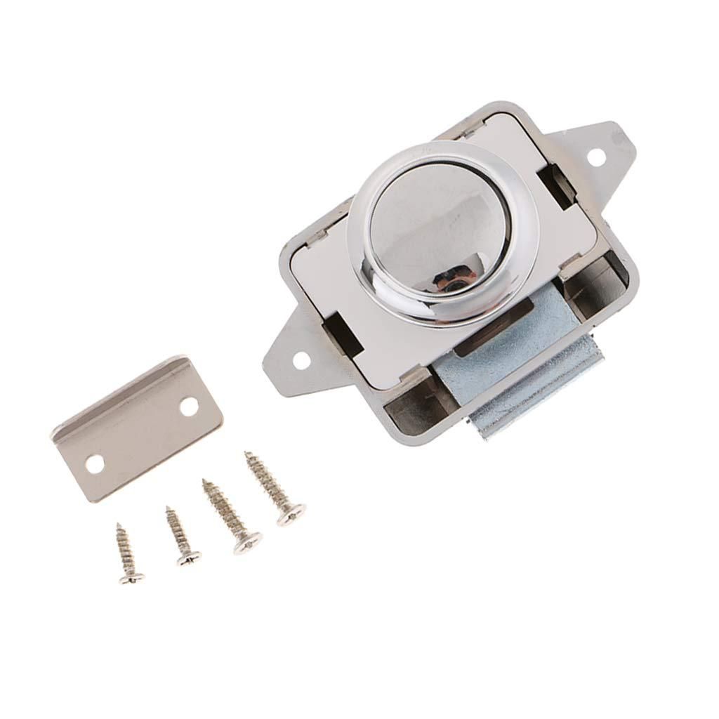 Set of Push Button Catch Cupboard Door Knob Latch Lock for Motor Home Caravan