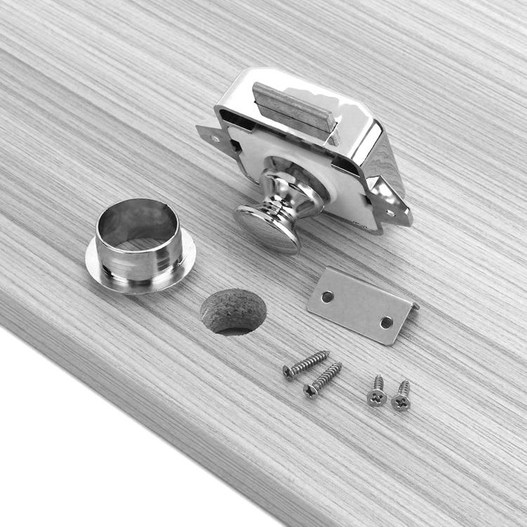 Set of Push Button Catch Cupboard Door Knob Latch Lock for Motor Home Caravan view 5