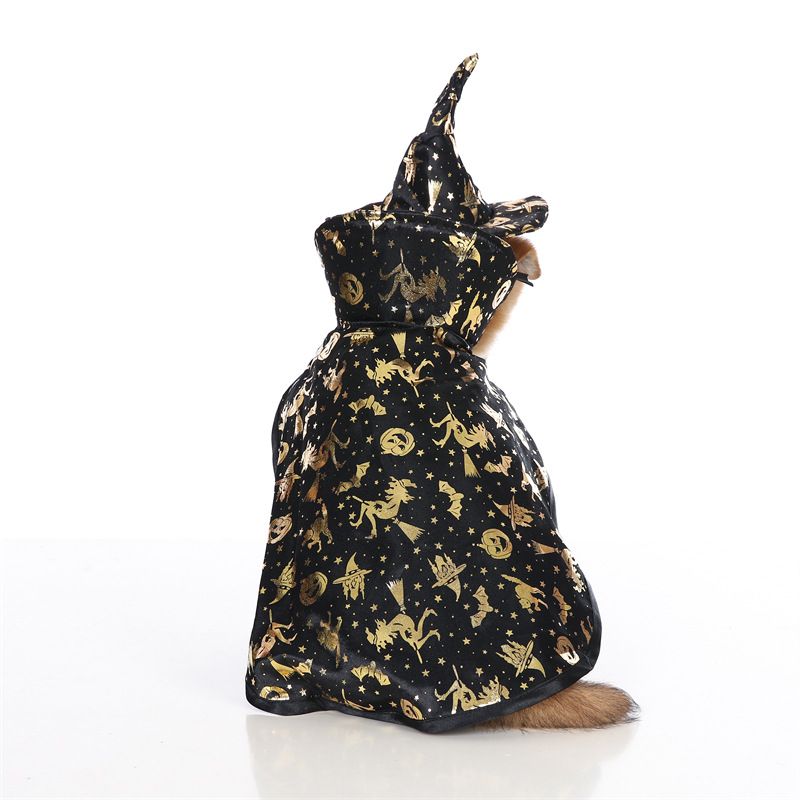 Halloween Pet Black Witch Cloak for Cosplay Party Decoration view 4