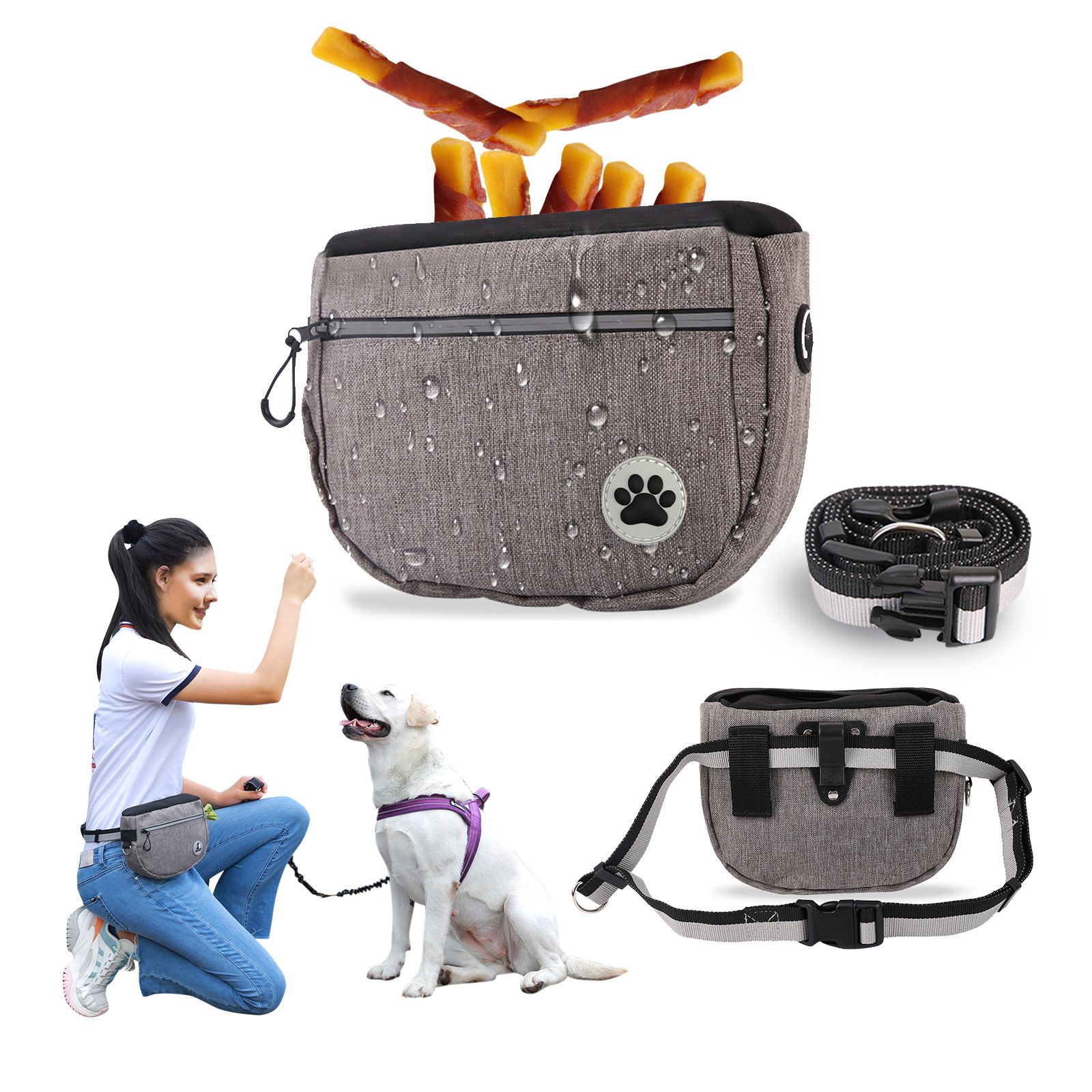 Hands Free Dog Leash Waist Leash Retractable for Medium and Large Dogs view 2