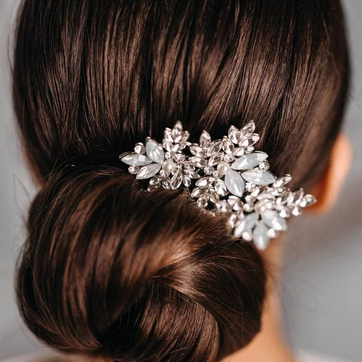 Opal Crystal Hair Comb Bridal Hair Pieces Retro Bridal Hair Clips Wedding Hair view 3