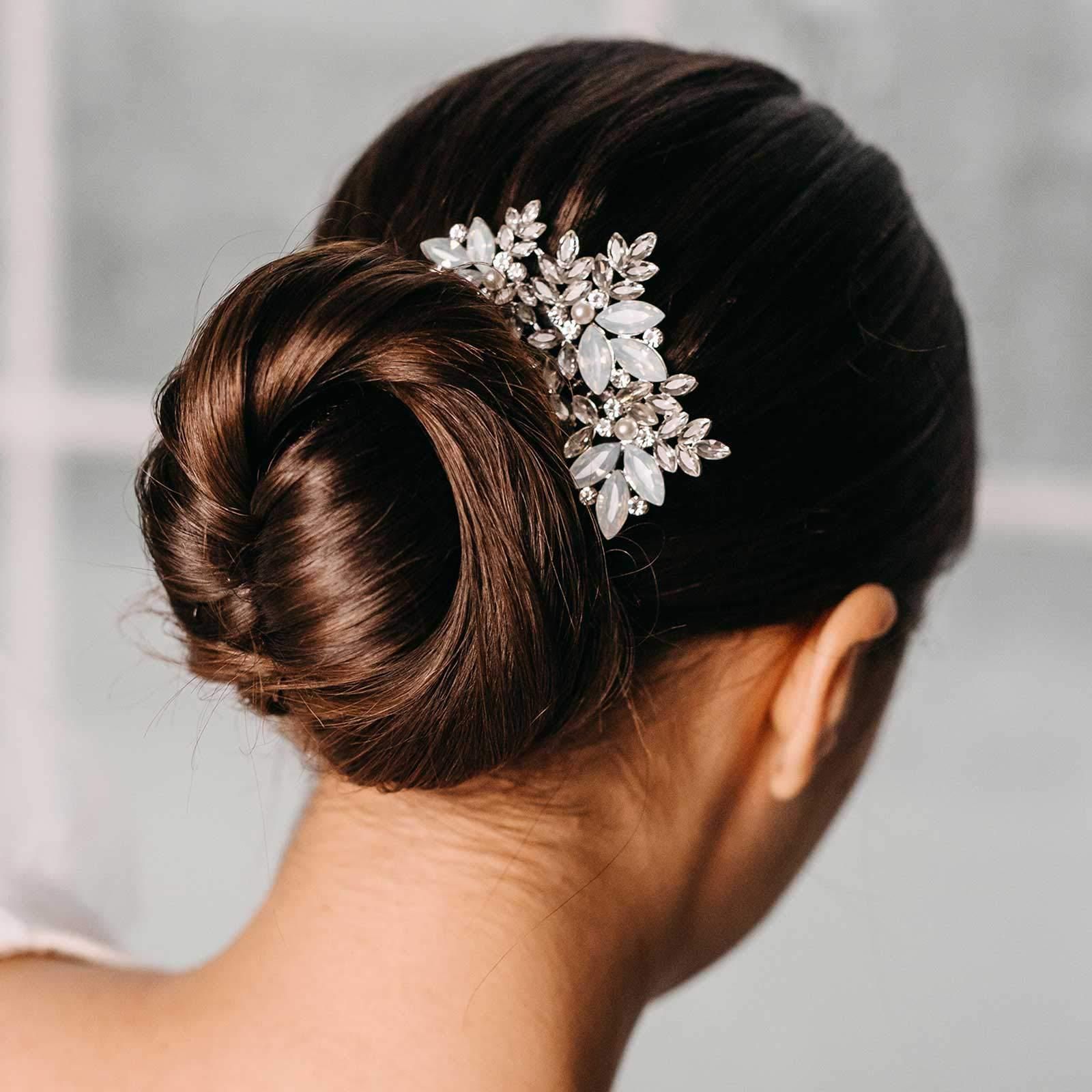 Opal Crystal Hair Comb Bridal Hair Pieces Retro Bridal Hair Clips Wedding Hair view 4
