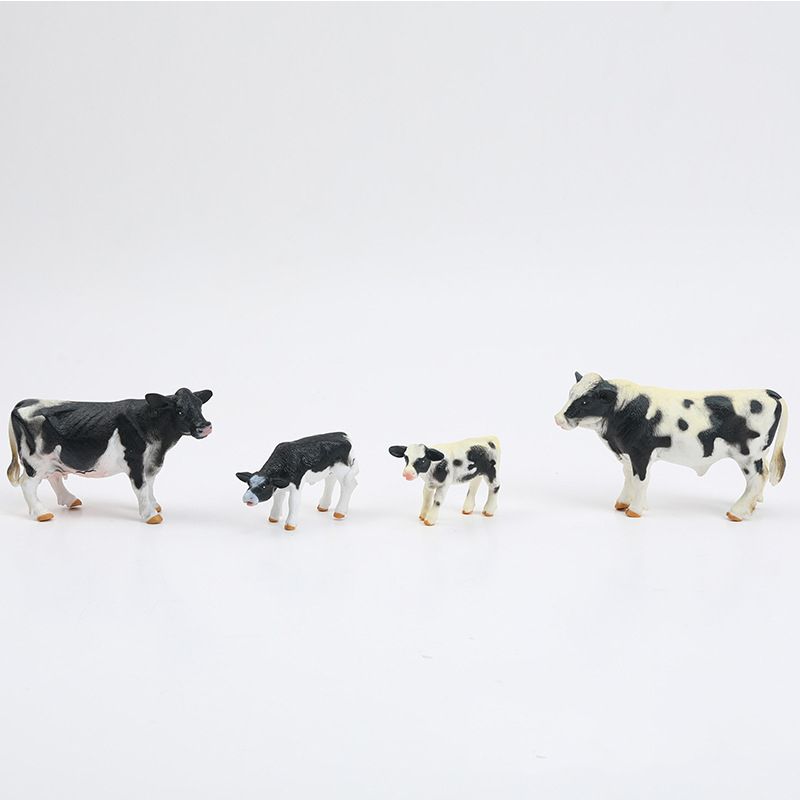 4 Pcs Realistic Farm Cow Animals Model Figure Toy Set view 4