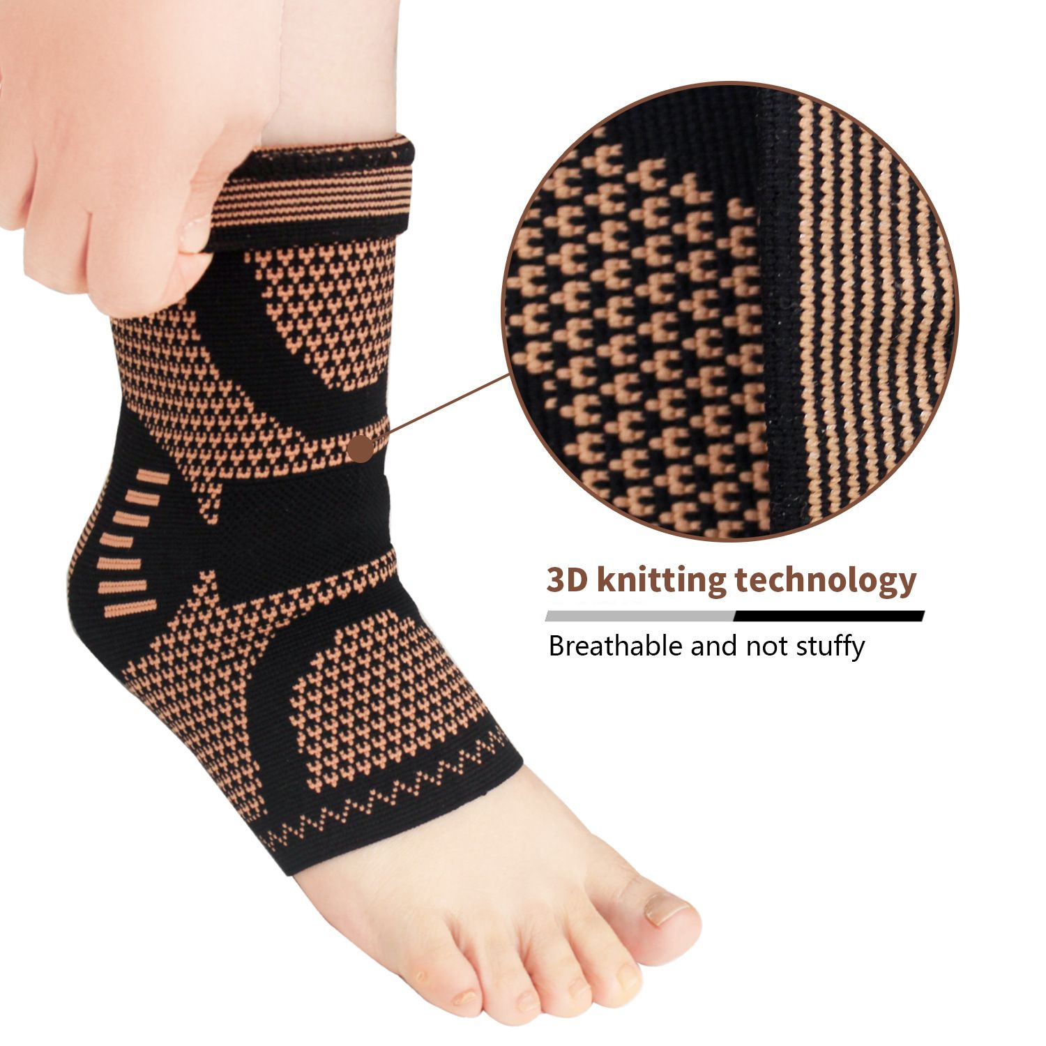 Copper Ankle Brace Compression Sleeve for Women & Men (1 Pair) view 3