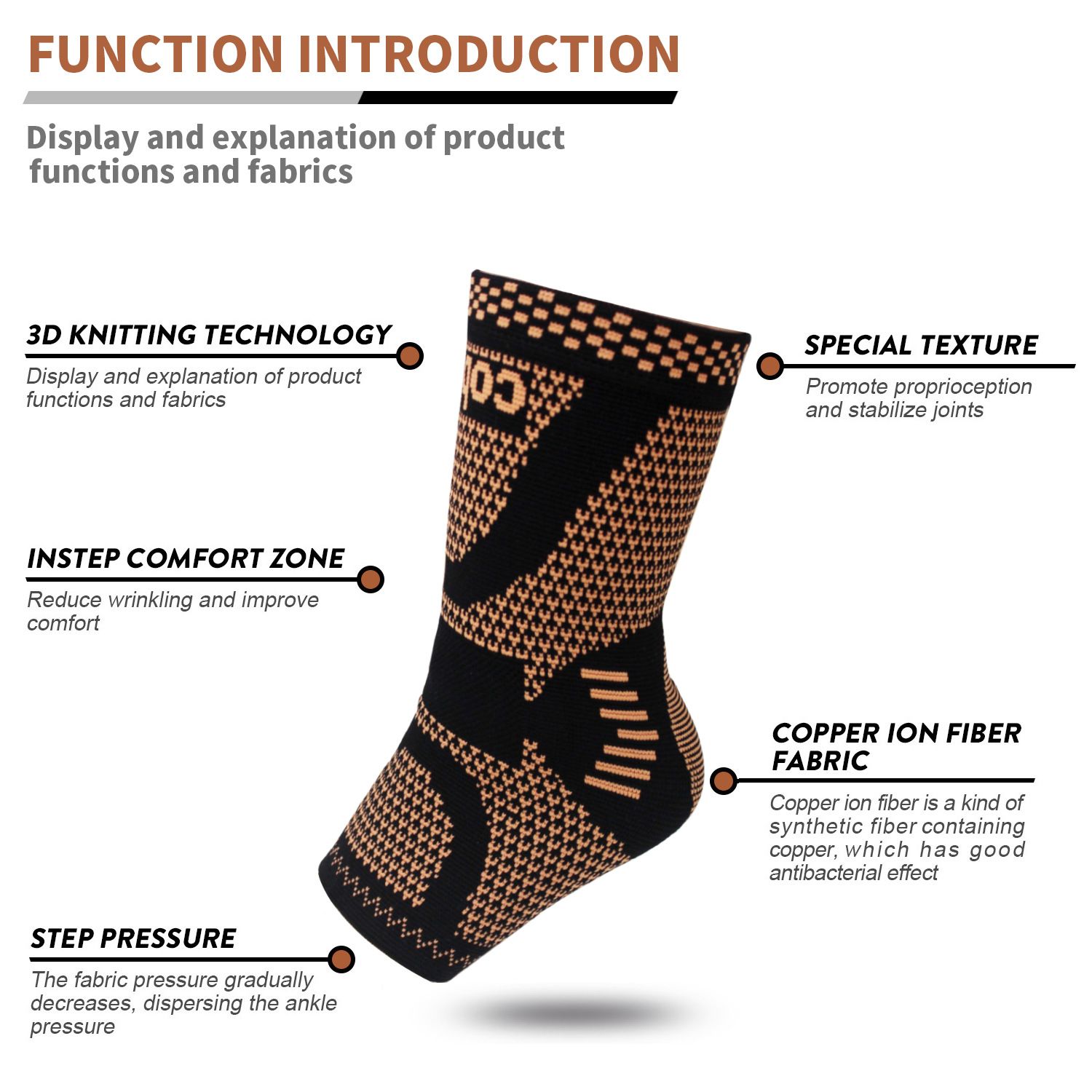 Copper Ankle Brace Compression Sleeve for Women & Men (1 Pair) view 4