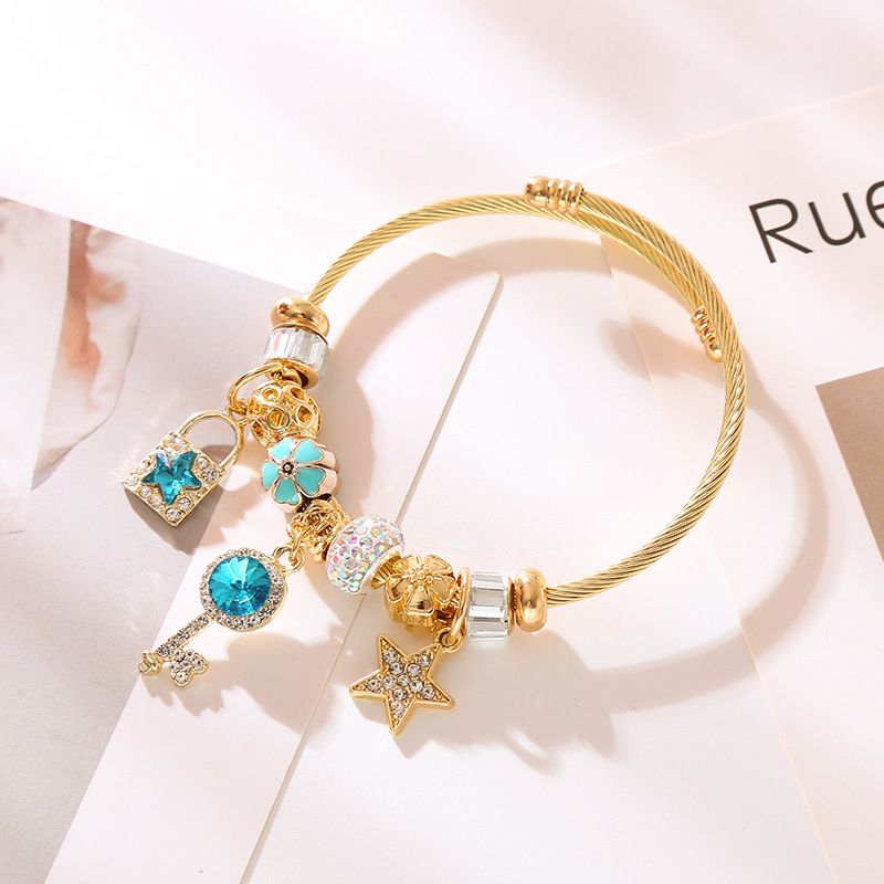 Charm Bracelets for Women Girls Cute Star Ball Beaded Luxury Cubic Zirconia view 3