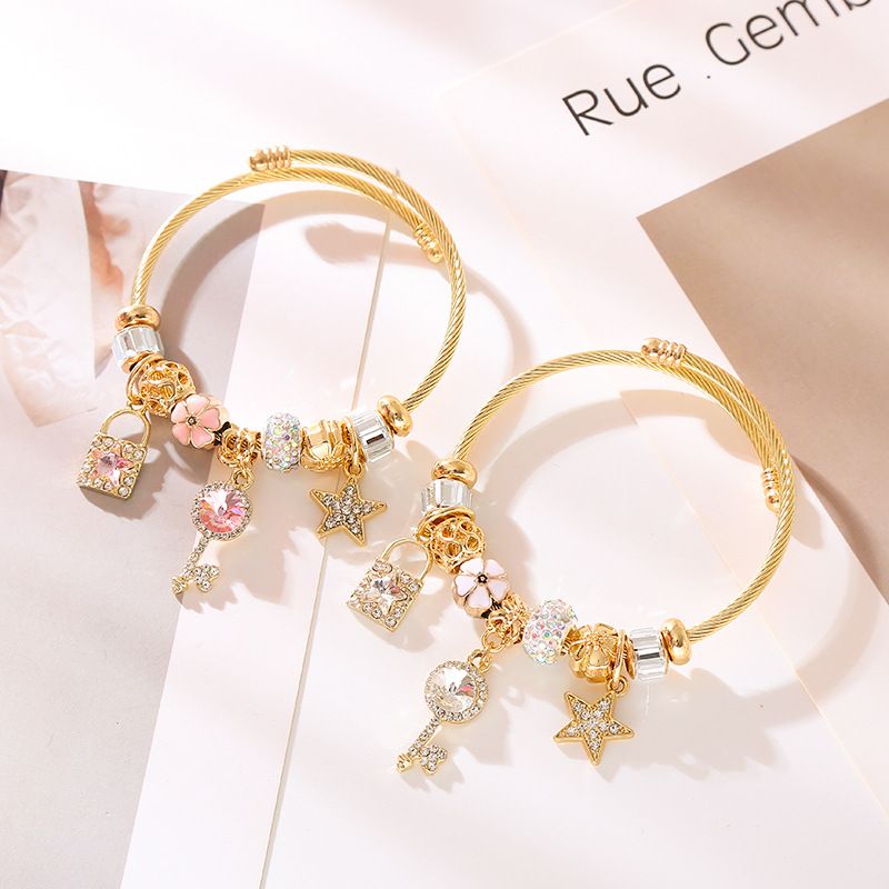 Charm Bracelets for Women Girls Cute Star Ball Beaded Luxury Cubic Zirconia view 4