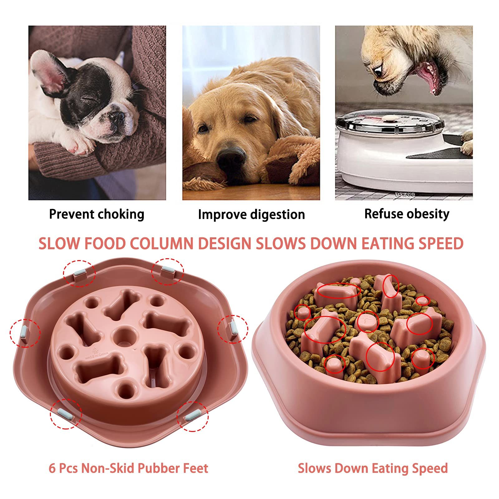 Eating Interactive Fun Alternative Non Slip Dog Slow Food Feeding Pet Bowl view 5