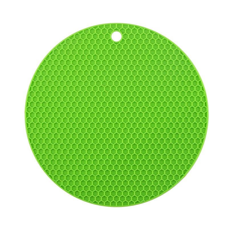 Honeycomb Pattern 7 inch Silicone Round Kitchen Hot Pad Trivets Set of 4 view 5