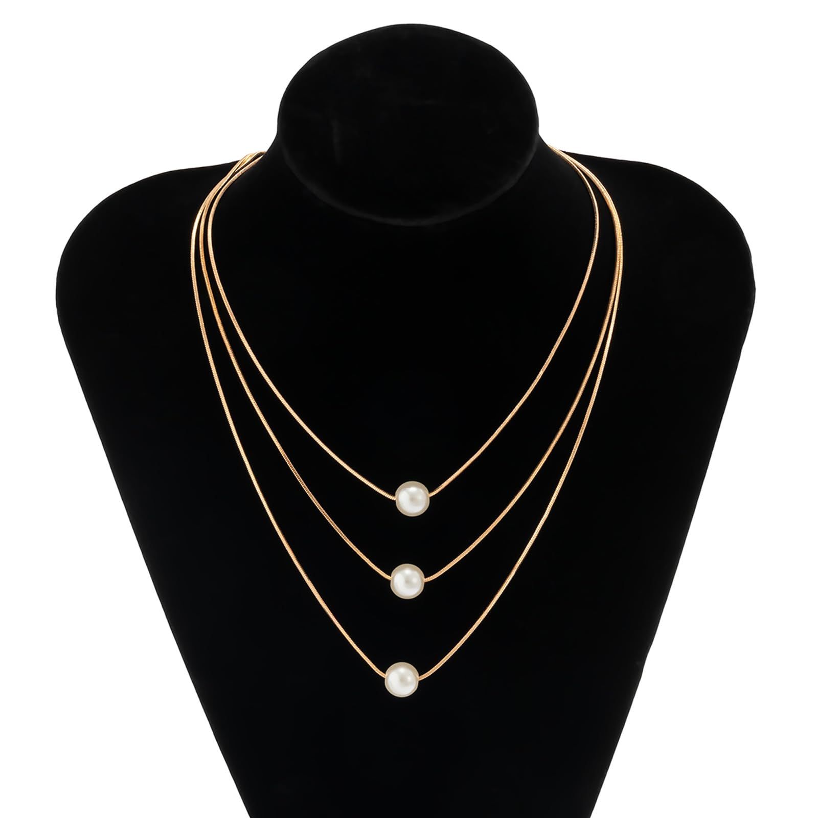 Gold Layered Set Necklaces for Women Adjustable Layering Chain Gold Plated view 4