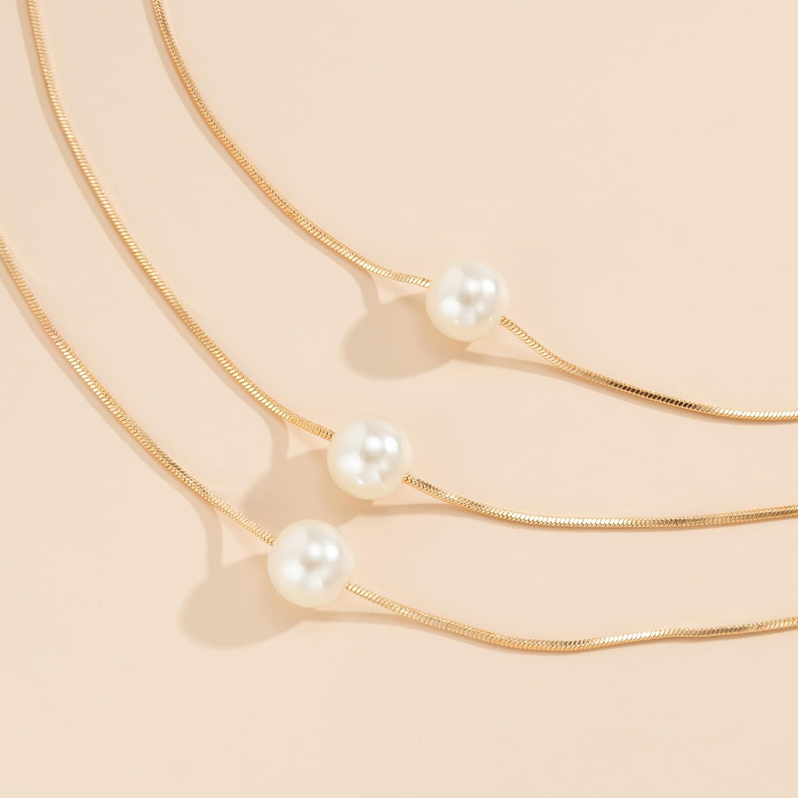 Gold Layered Set Necklaces for Women Adjustable Layering Chain Gold Plated view 5