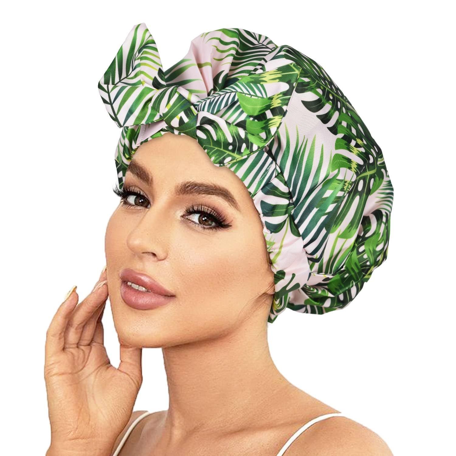 Shower Cap Luxury Shower Caps for Women Reusable Waterproof Hair Cap for