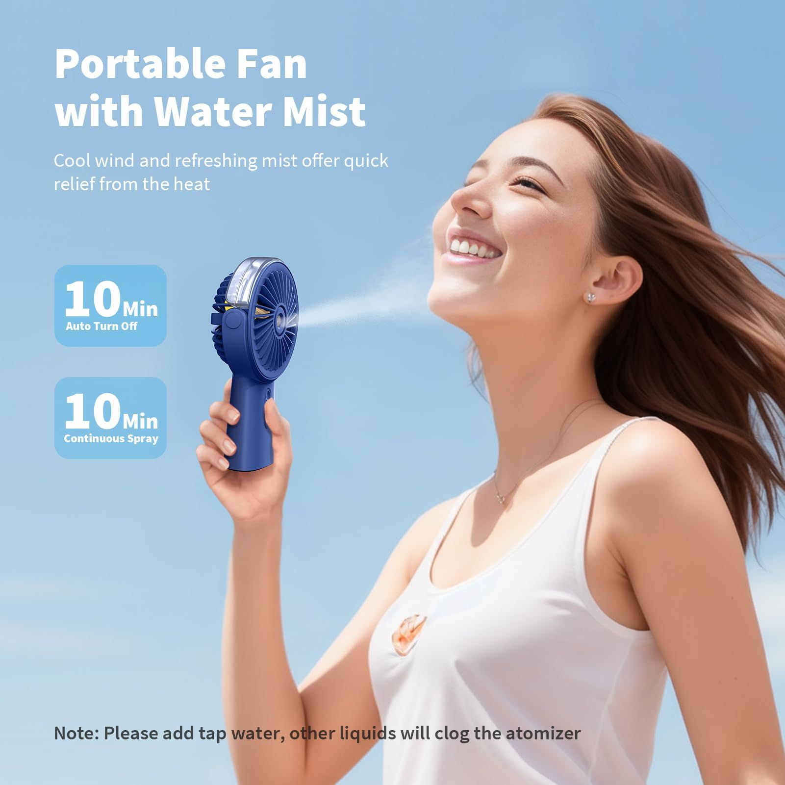 Rechargeable Handheld Fan Battery Operated Power Bank view 2