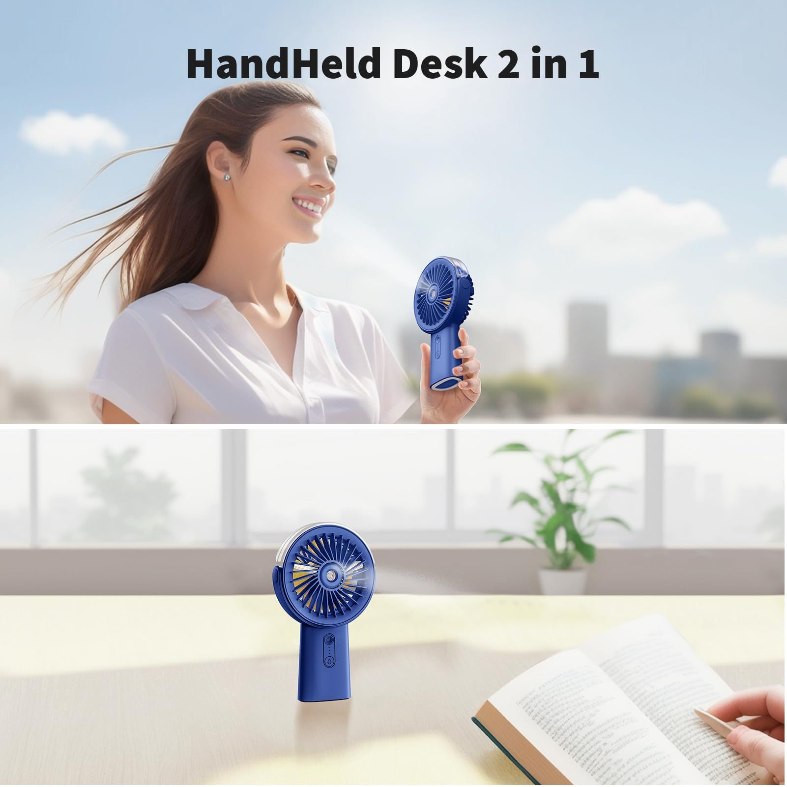 Rechargeable Handheld Fan Battery Operated Power Bank view 3