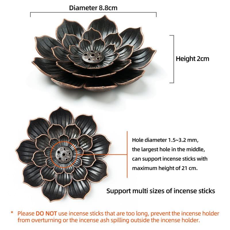 Incense Burner, Incense Holder for Sticks, Brass Lotus Incense Stick Holder view 2