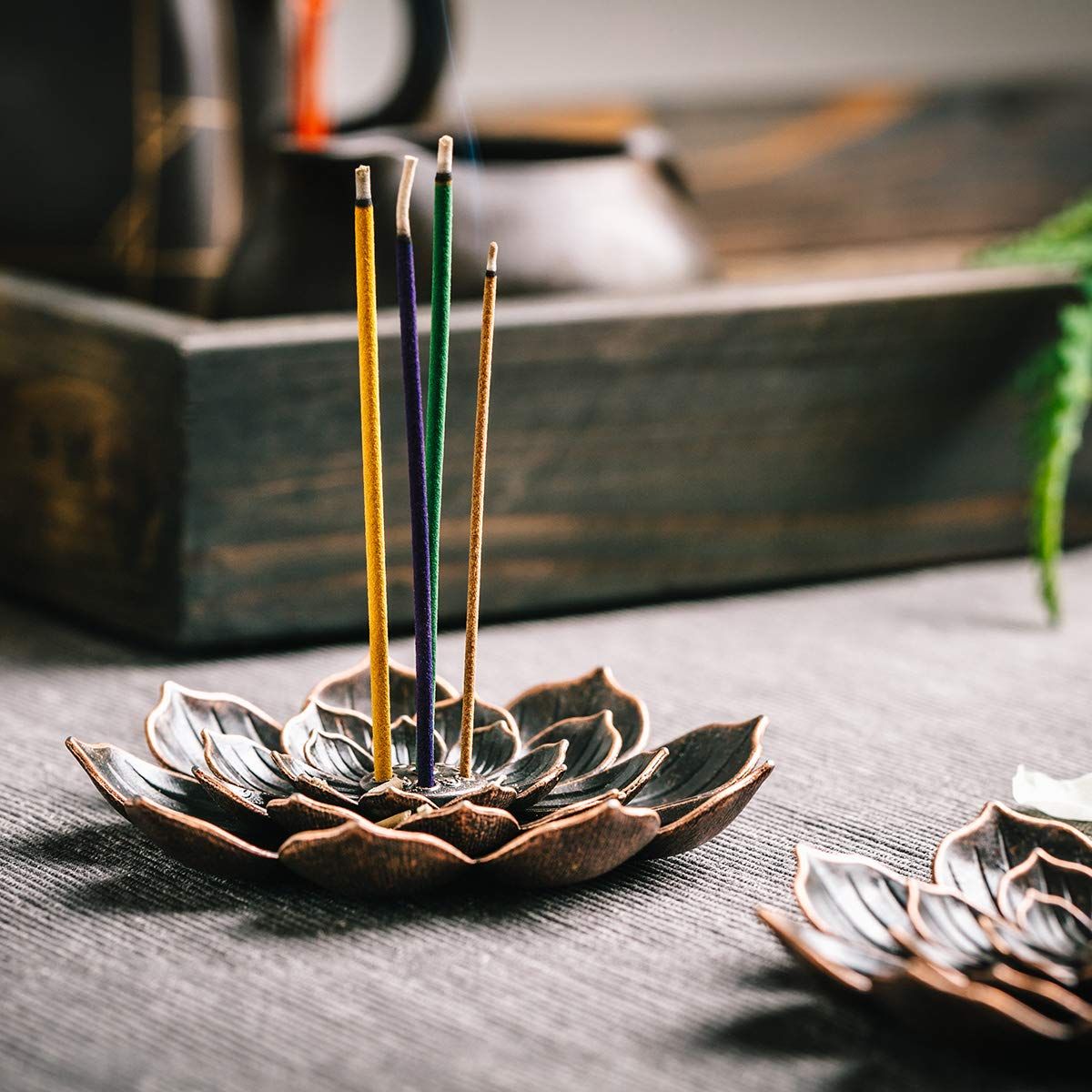 Incense Burner, Incense Holder for Sticks, Brass Lotus Incense Stick Holder view 5