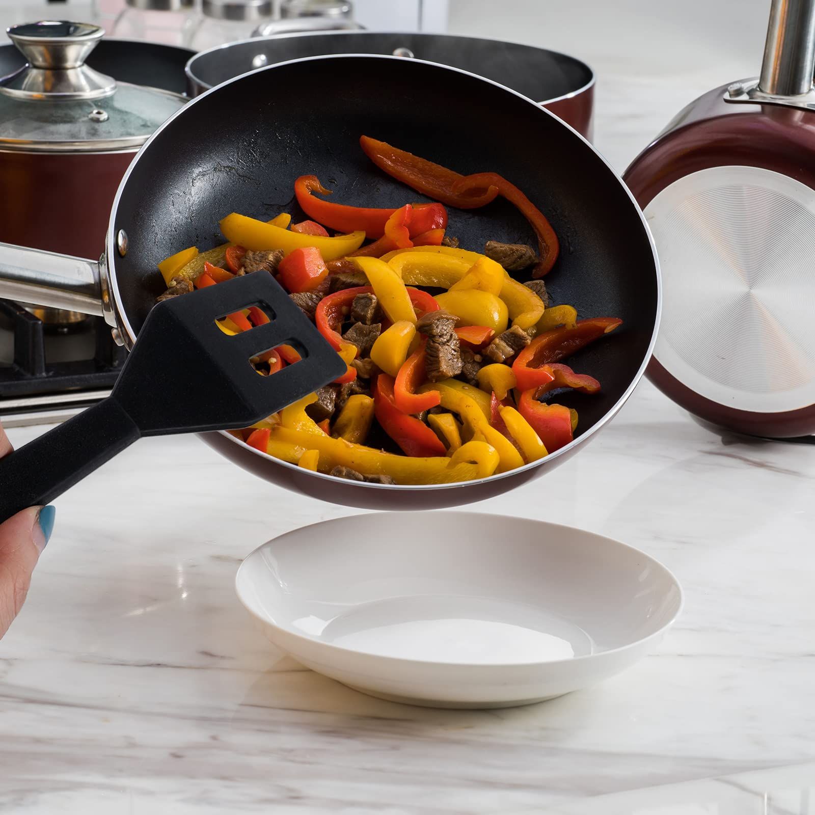 Serving Spatula Flexible Silicone Turner Heat-Resistant Flipper Nonstick view 5