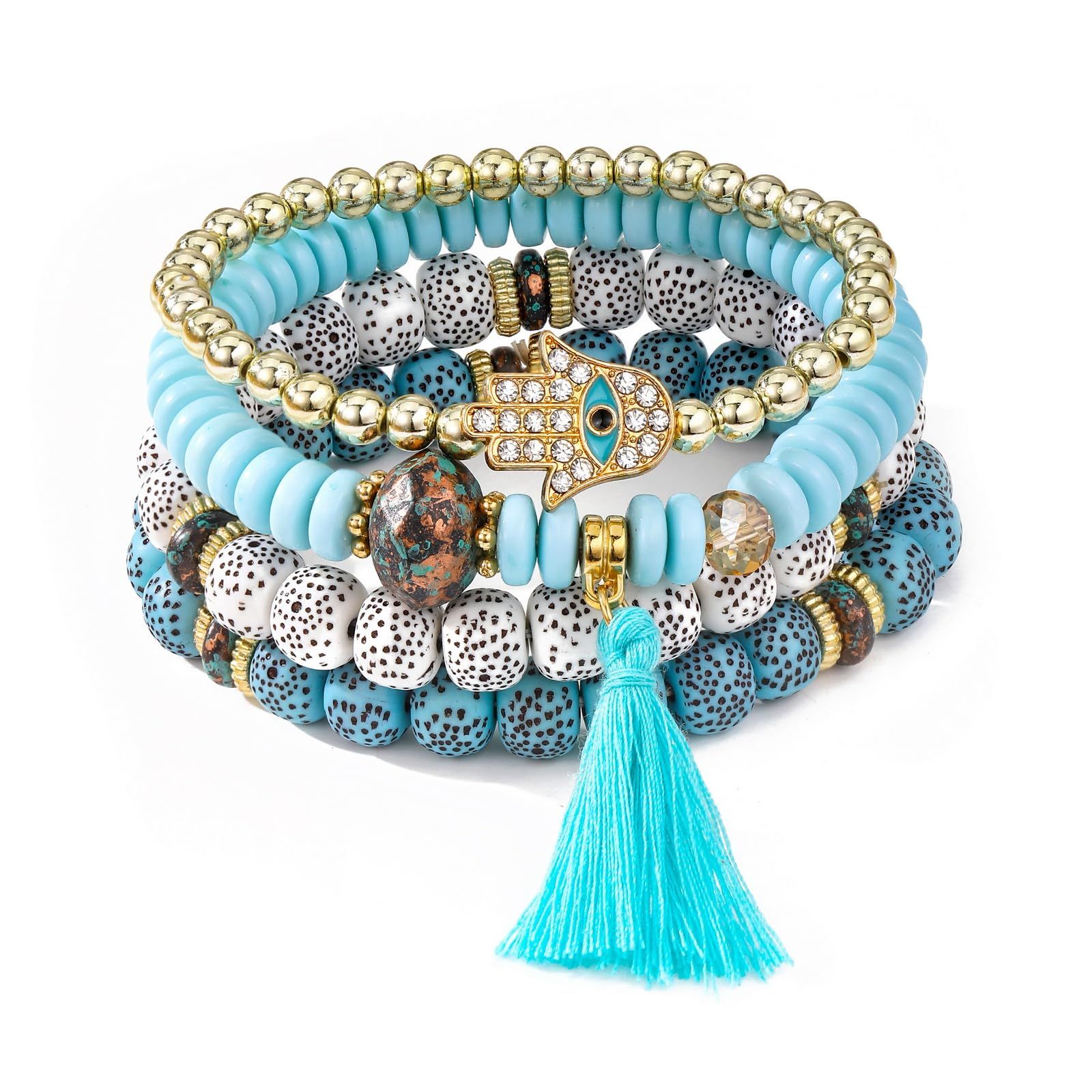 Beaded Bracelets for Women Trendy Stacks Boho Bead Bracelet Pack Friendship