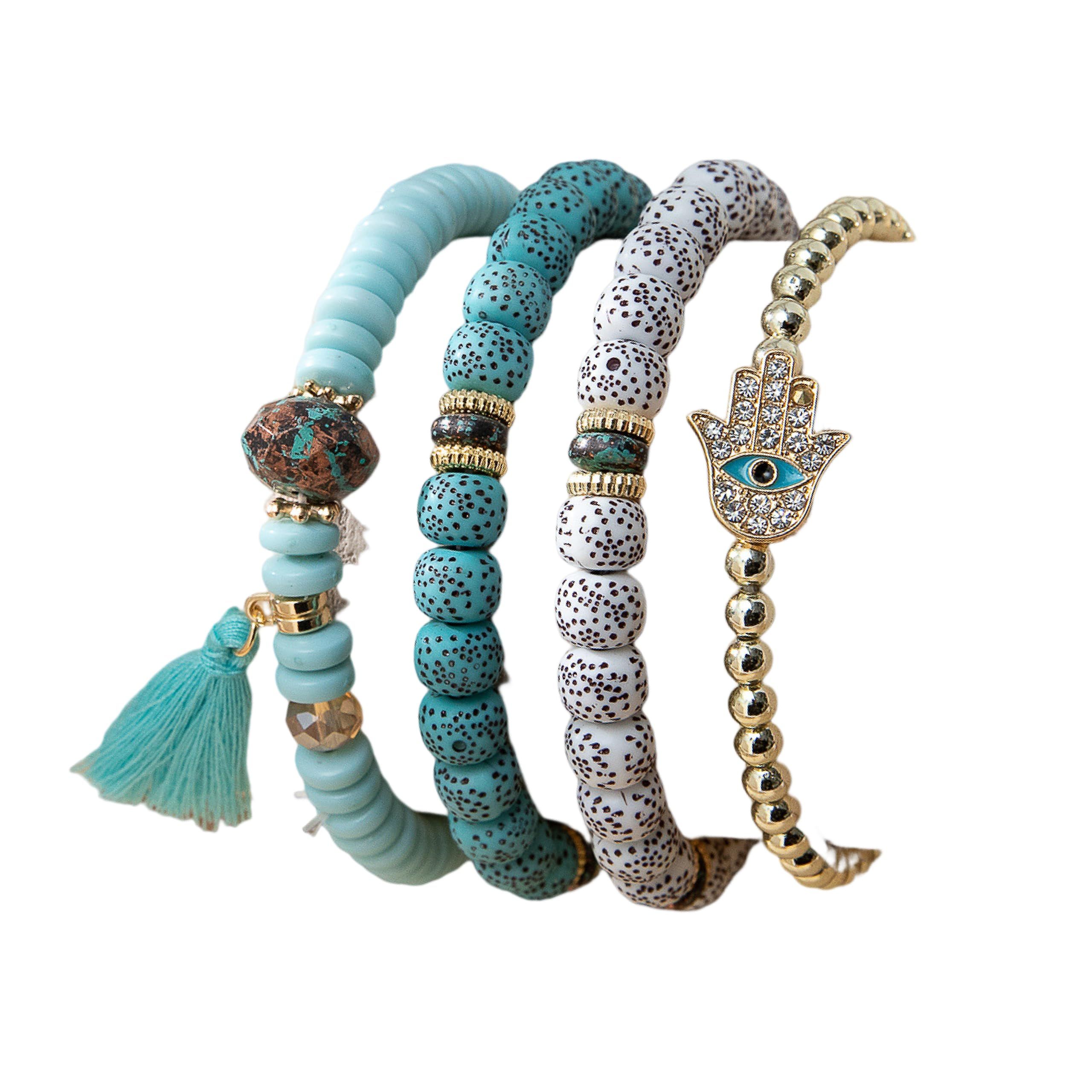Beaded Bracelets for Women Trendy Stacks Boho Bead Bracelet Pack Friendship view 4