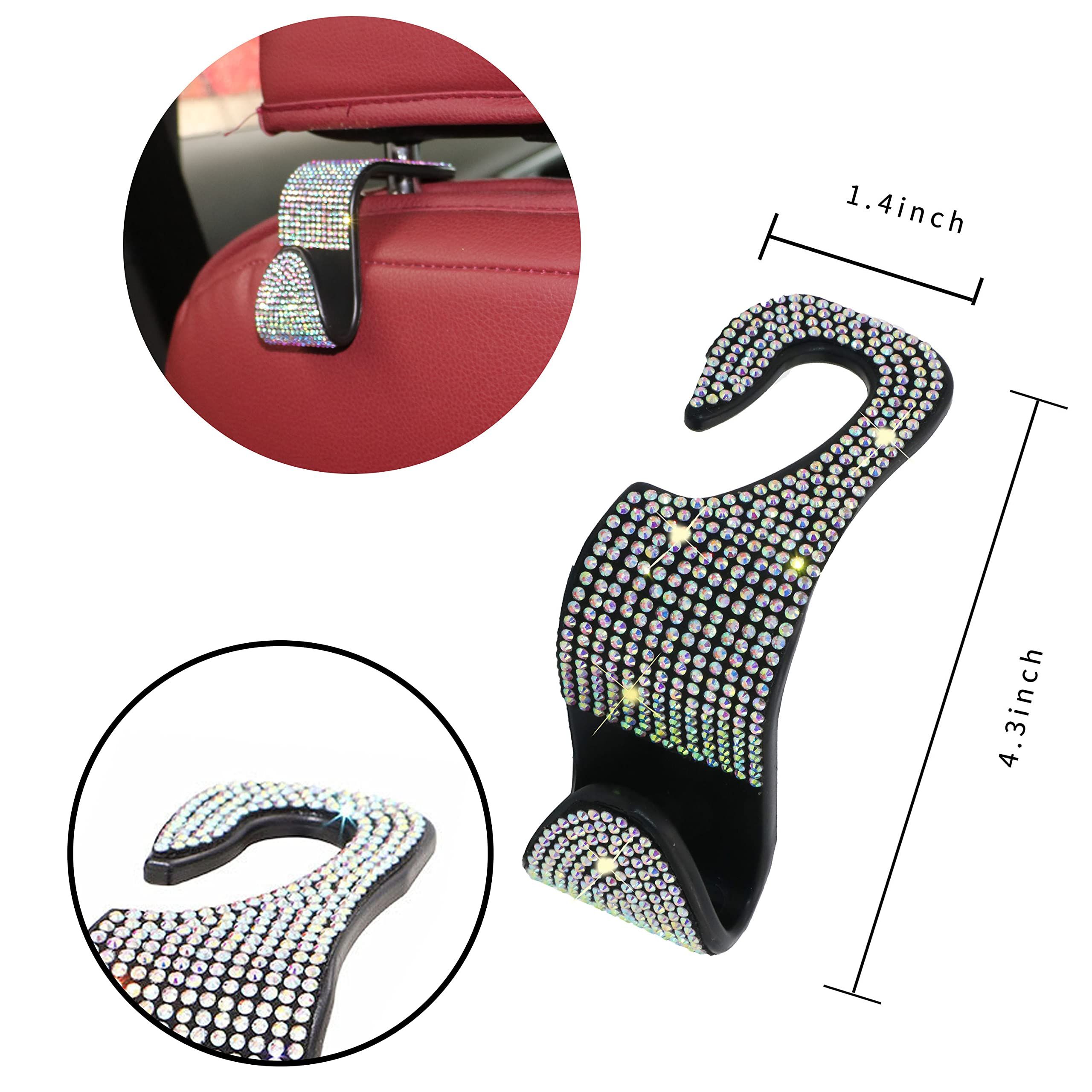 2 PCS Bling Car Seat Hooks for Women Girl view 2
