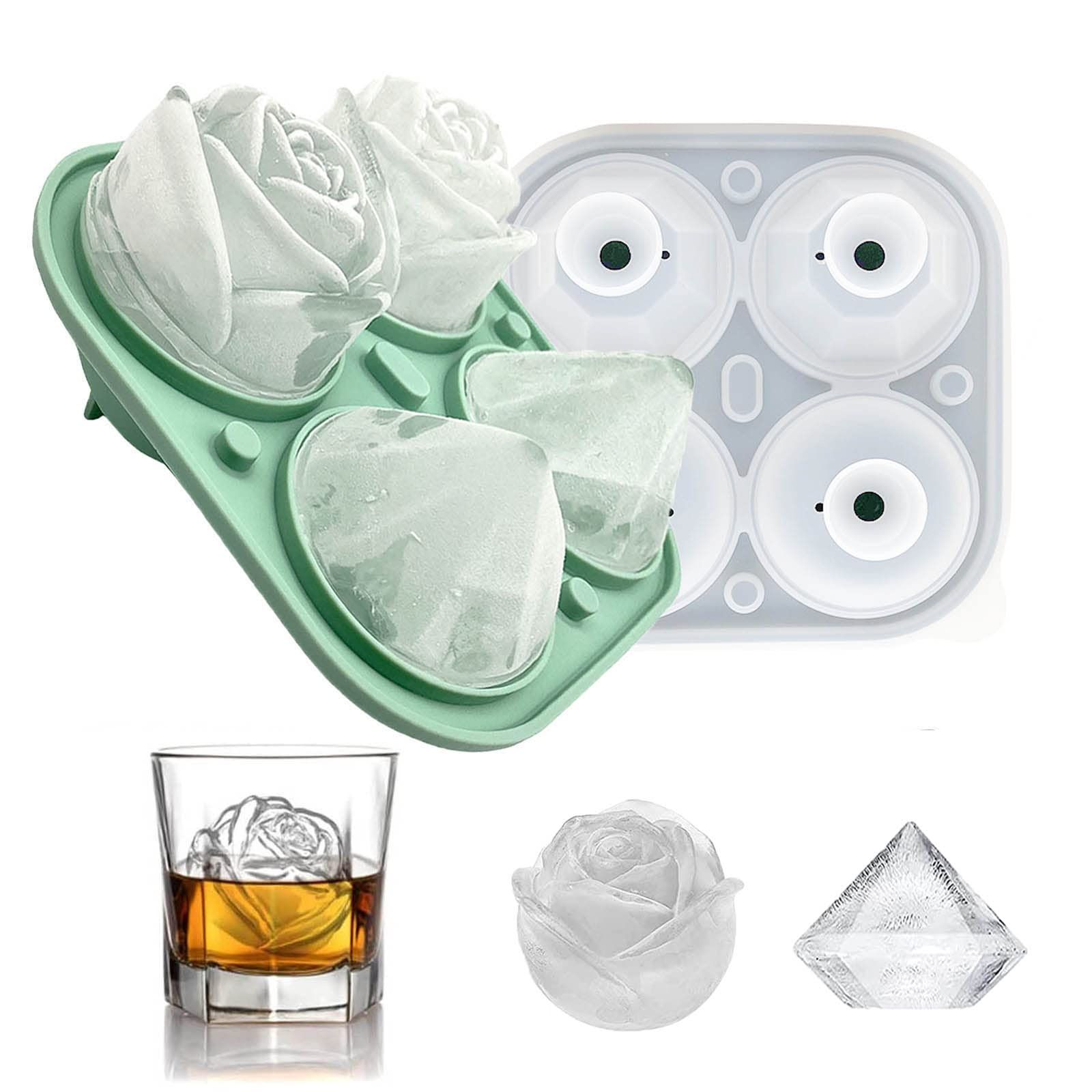 3D Rose Diamond Unique Design Ice Ball Maker