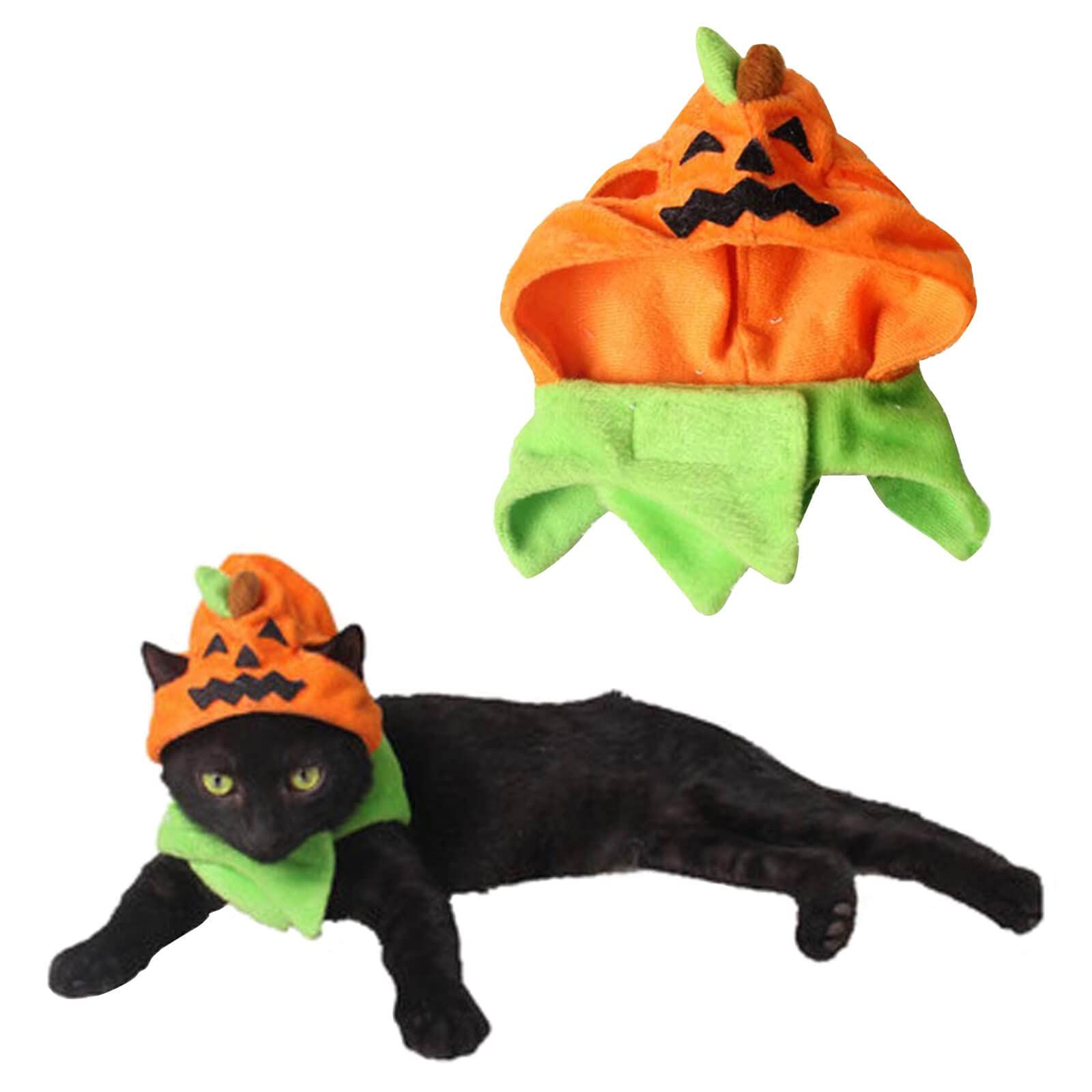 Halloween Pumpkin Cat Hat Cat Cosplay Costume Cap Cat Collar Costume CUTE