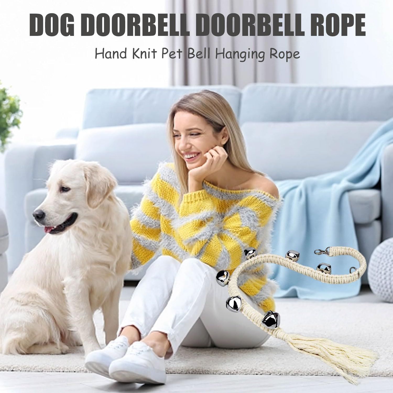 Door Bell for Dog Dog Training Tools Hanging Doorbell for Toilet Training view 2